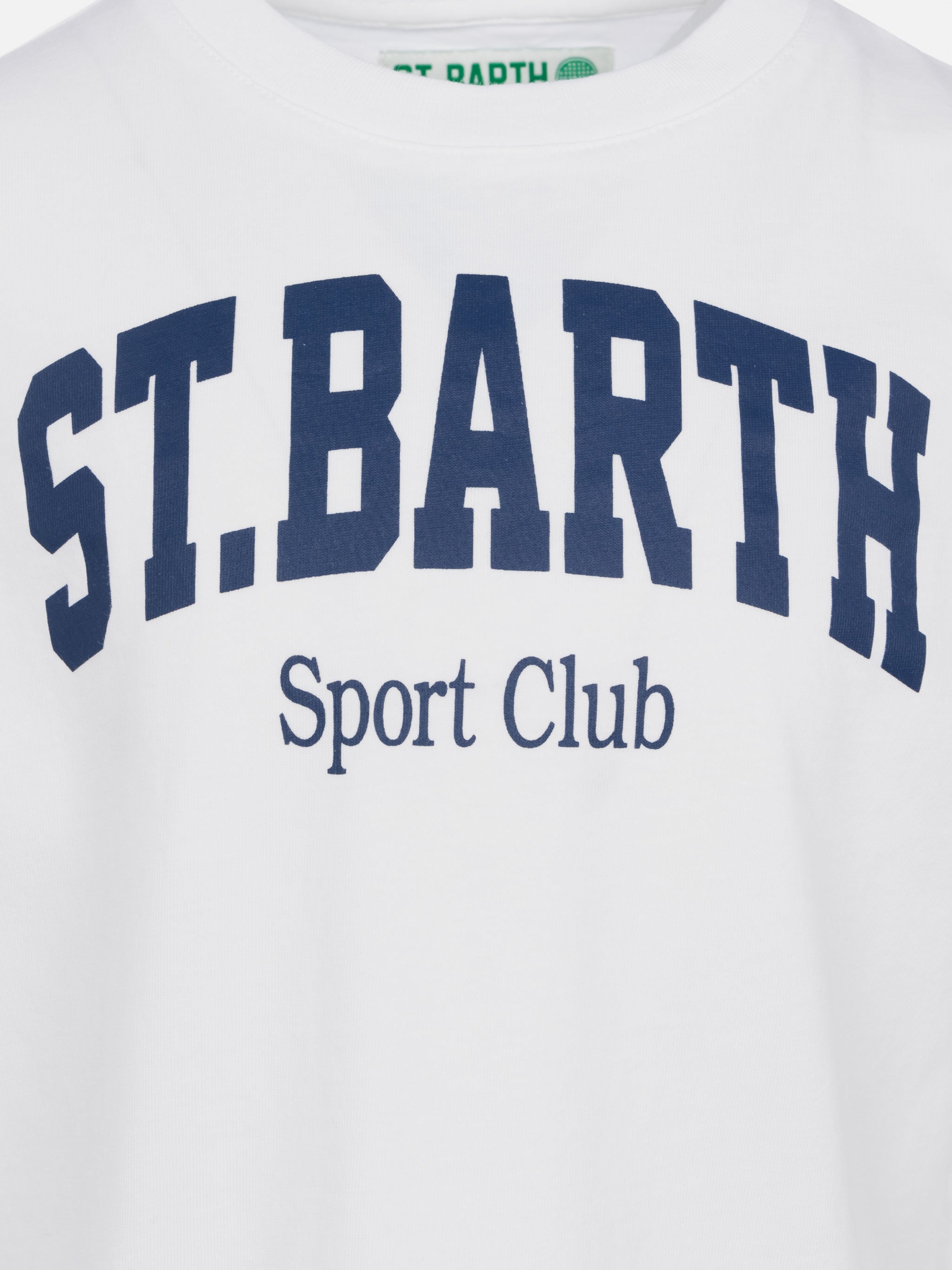 Cotton T-Shirt With St. Barth Sport Club Print White