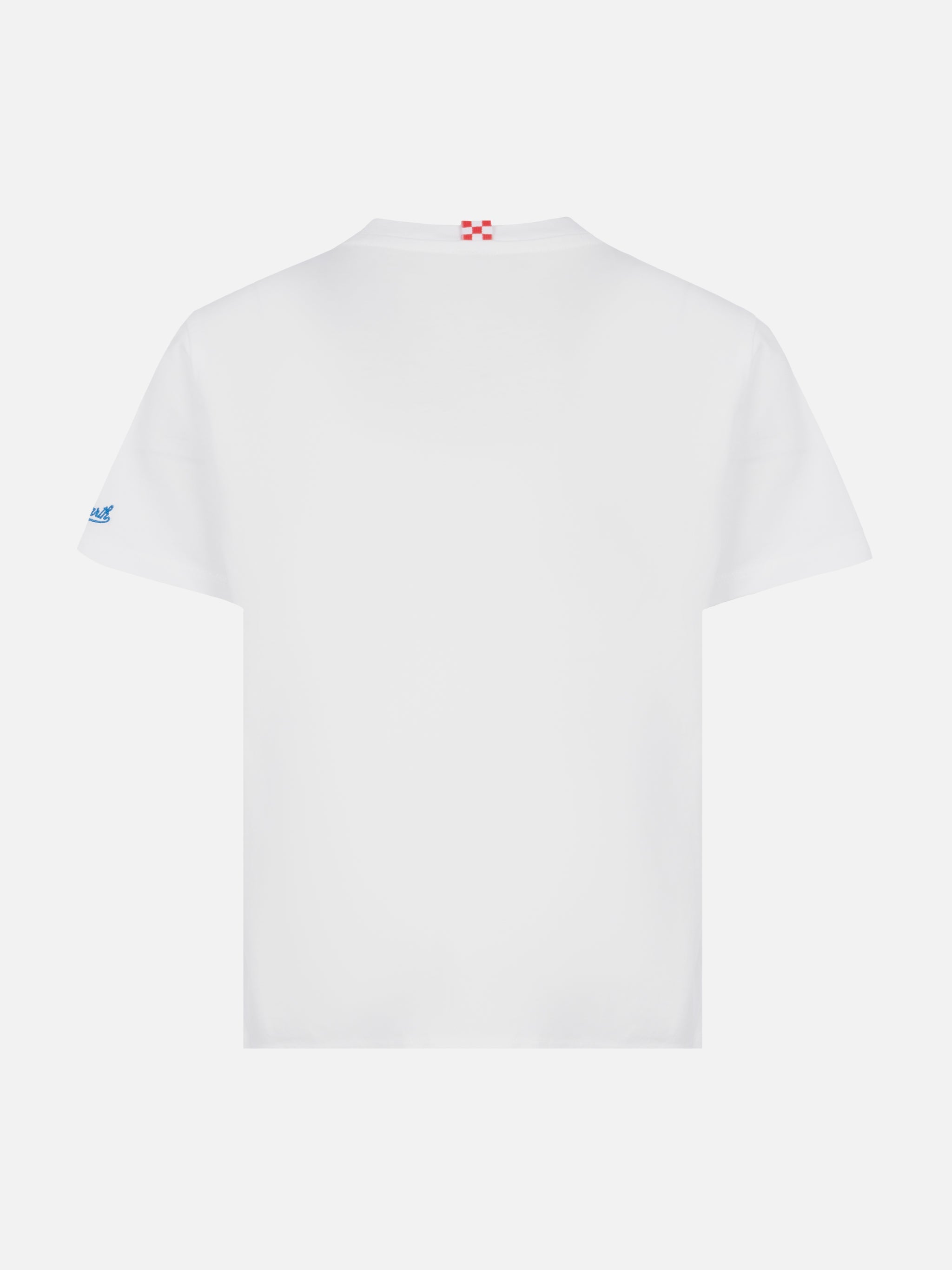 Cotton T-Shirt With Surfing Saint Barth Embroidery And Superman Print | Marvel Special Edition White