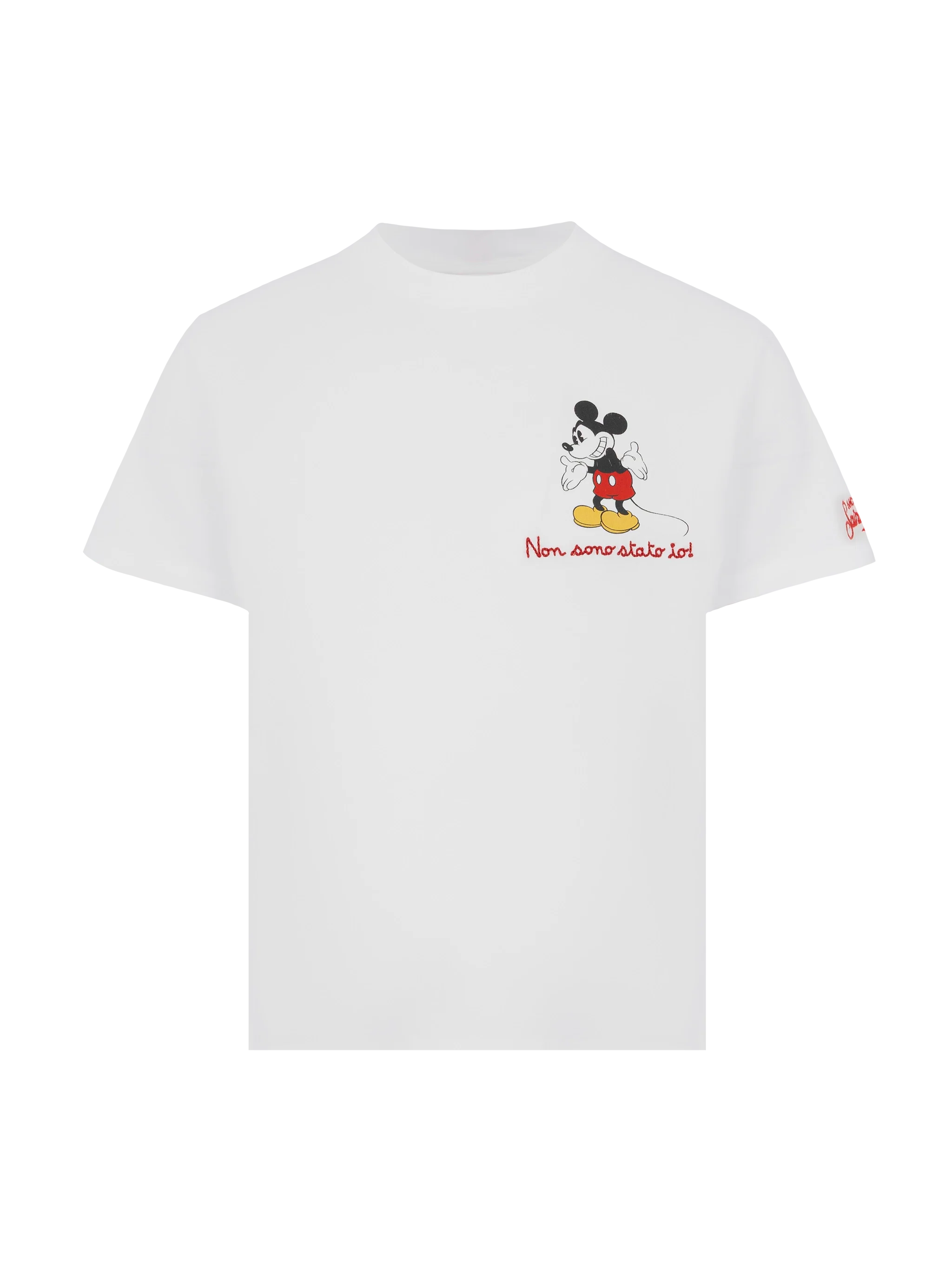 Cotton T-Shirt With Non Sono Stato Io! Embroidery And Mickey Mouse Print | Disney® Special Edition White