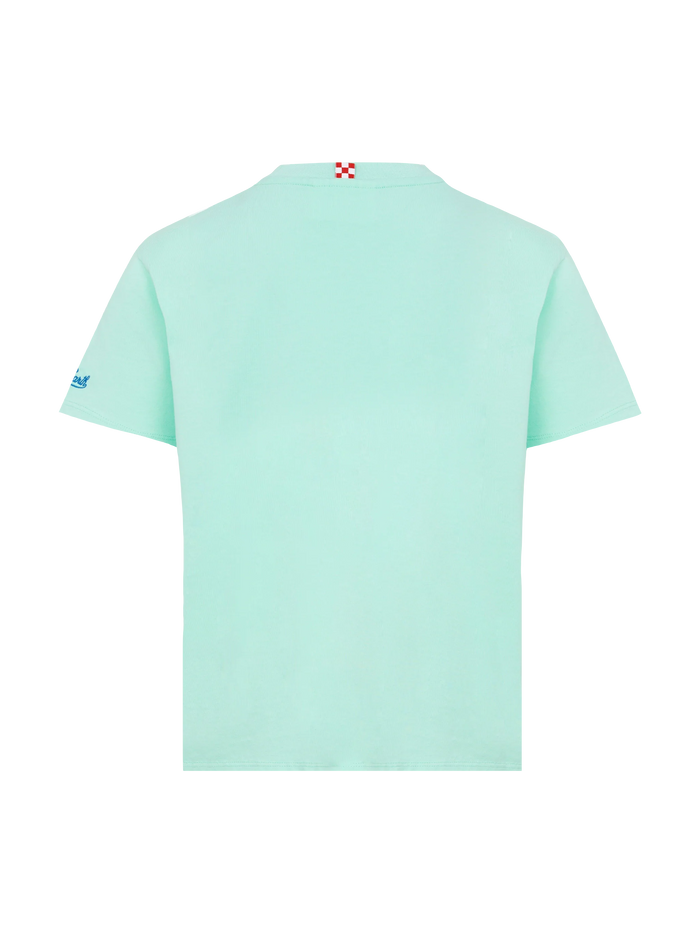 Cotton T-Shirt With Cresco Veloce Embroidery Green