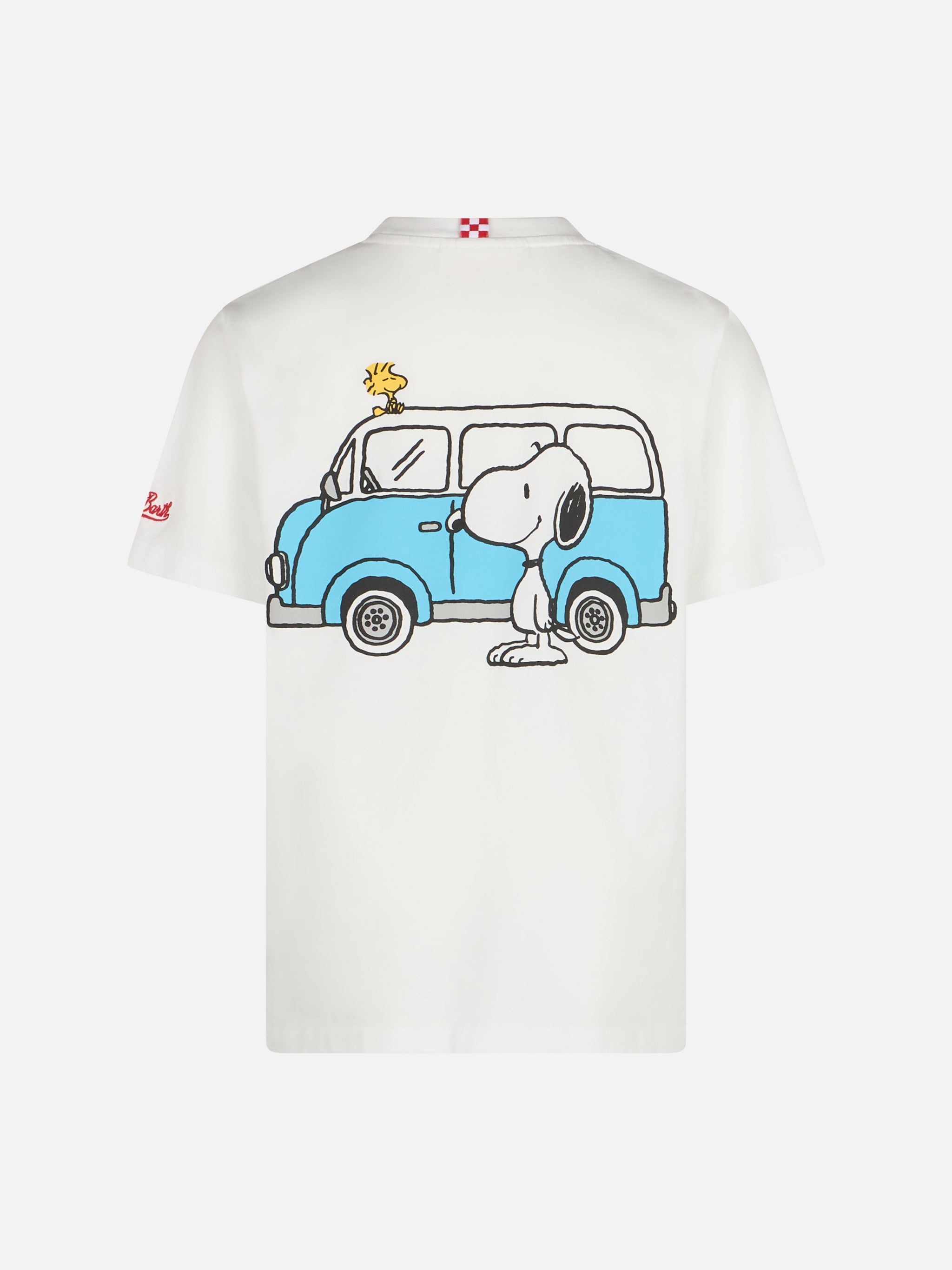 Boy Cotton T-Shirt With Snoopy Print And St. Barth Traveller Embroidery | Peanuts Special Edition White