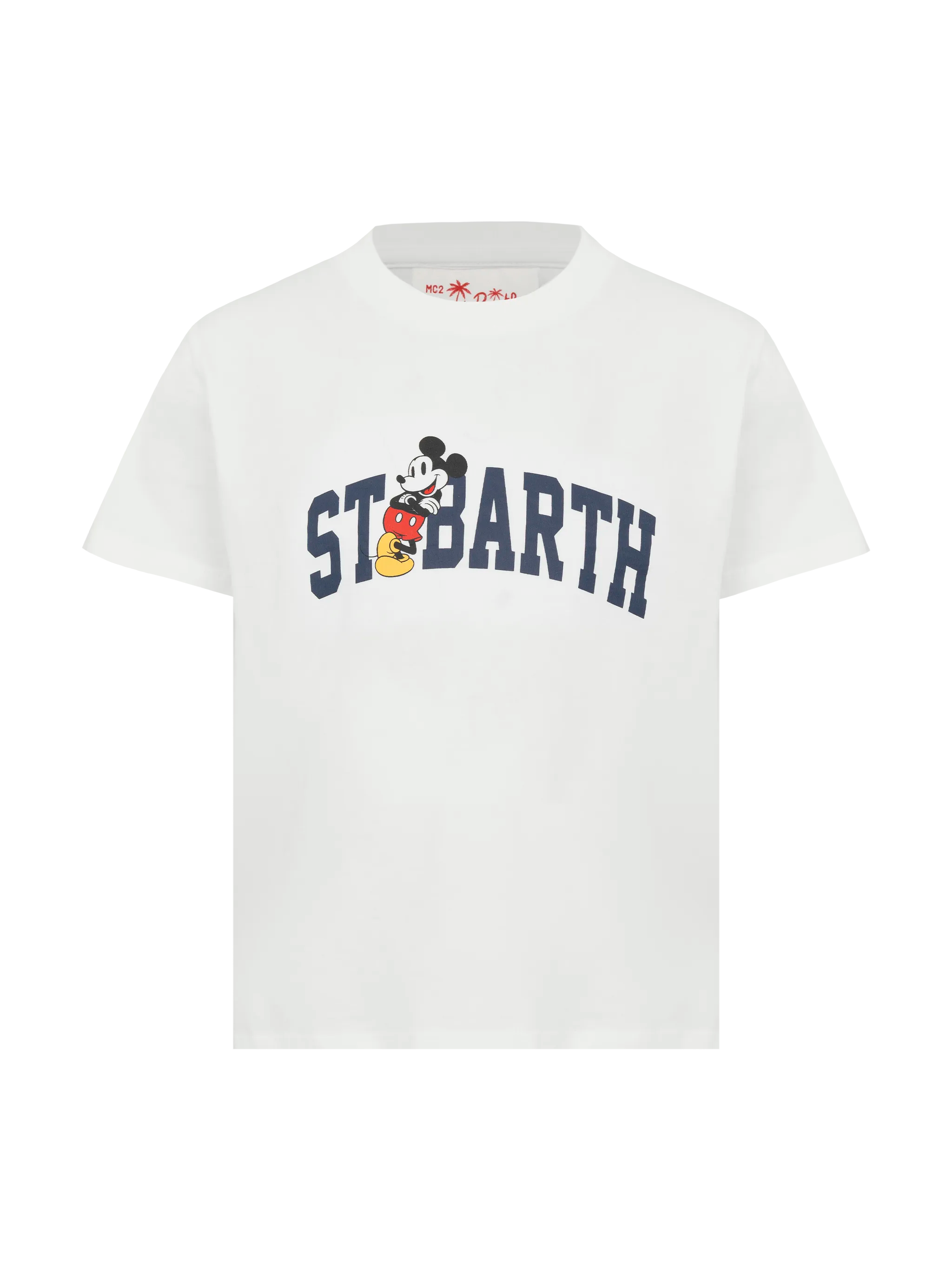 Cotton T-Shirt With St. Barth Mickey Mouse Print | Disney® Special Edition White