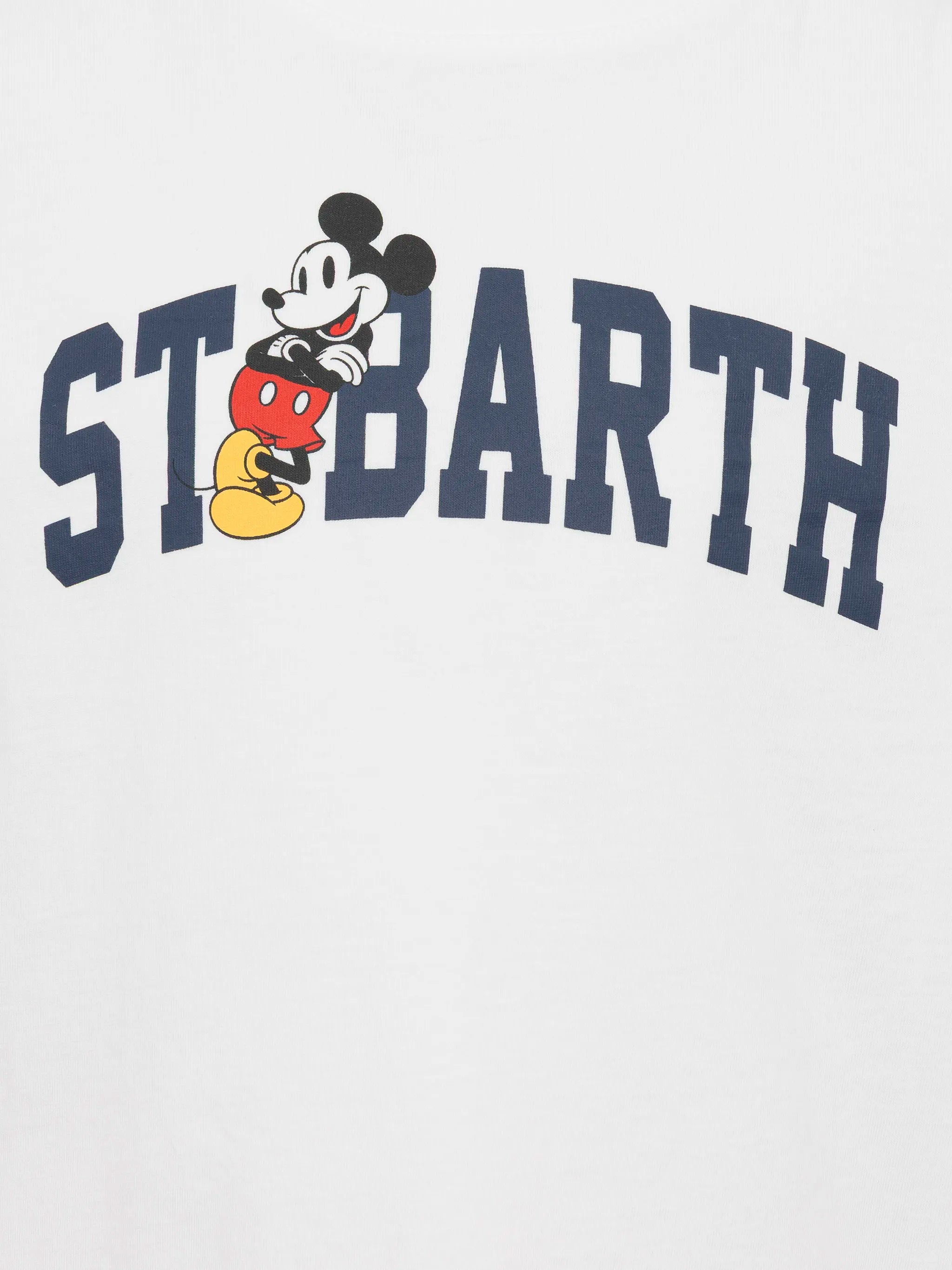 Cotton T-Shirt With St. Barth Mickey Mouse Print | Disney® Special Edition White