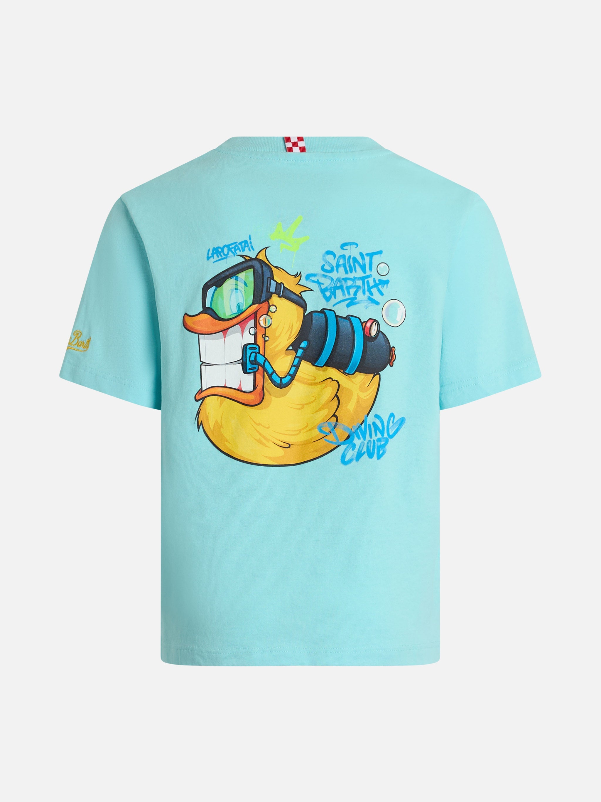 Boy Cotton T-Shirt With Cryptopuppets Ducky Print | Special Edition Green