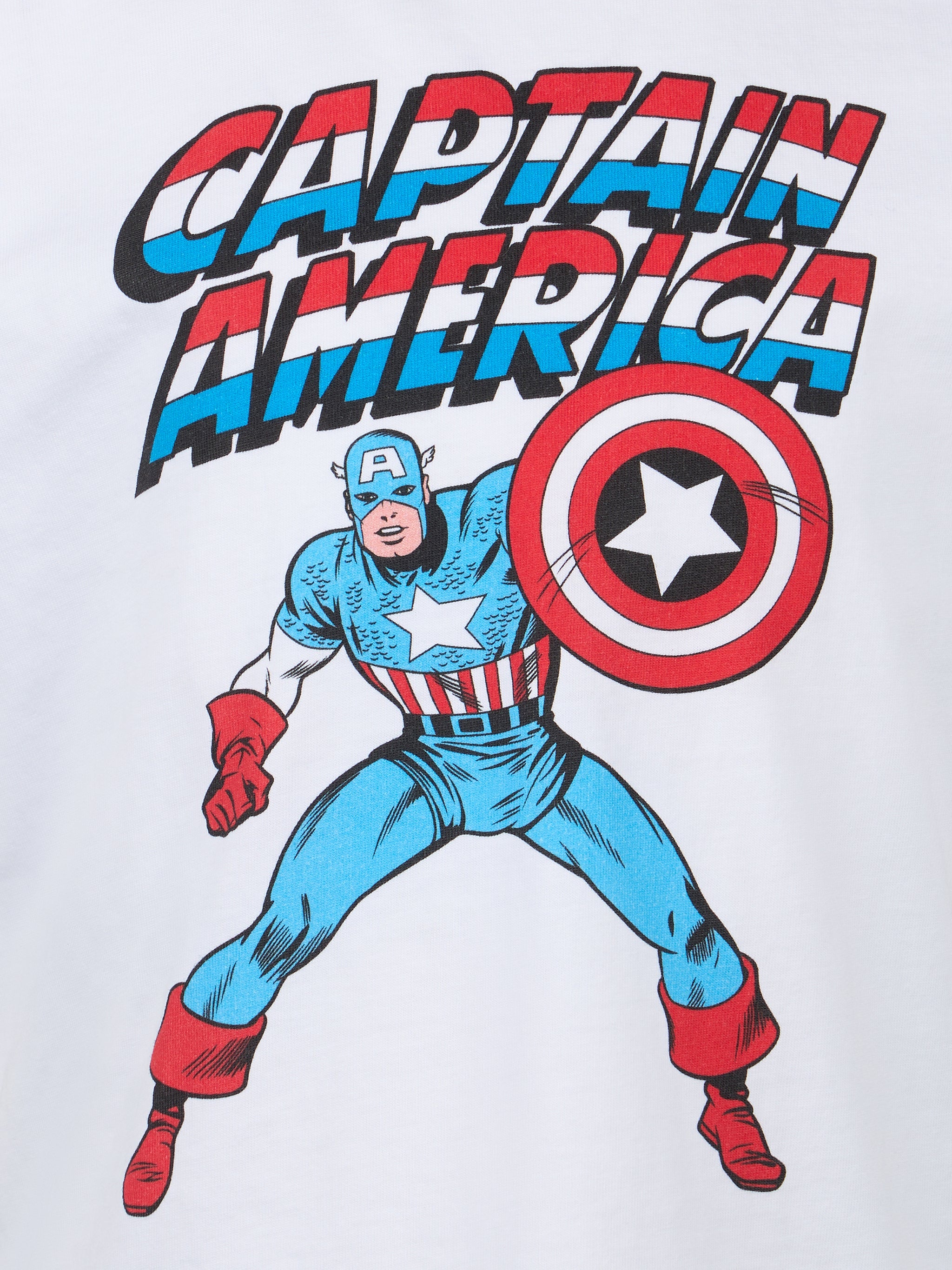 Boy Cotton T-Shirt With Captain America Print | Marvel Special Edition White