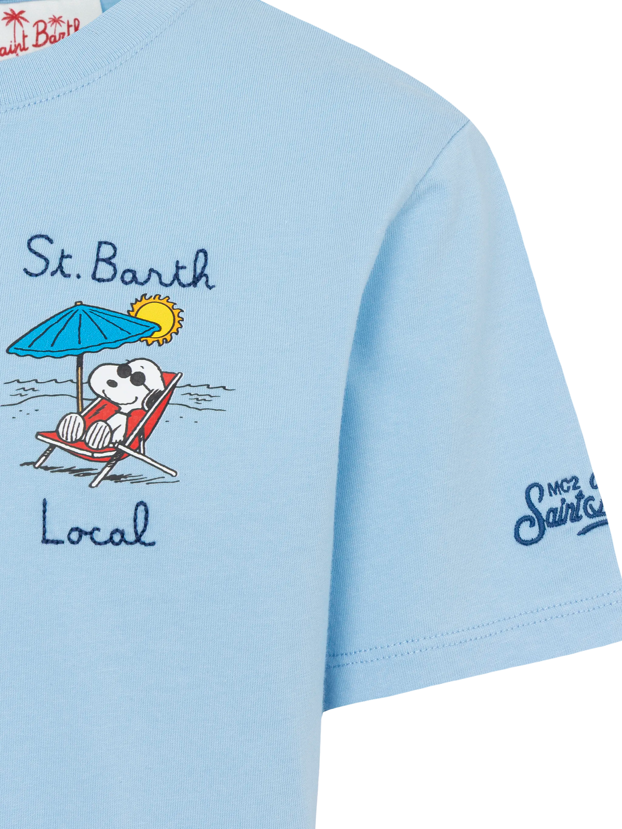 Cotton T-Shirt With St. Barth Local Embroidery And Snoopy Print | Peanuts® Special Edition __single__