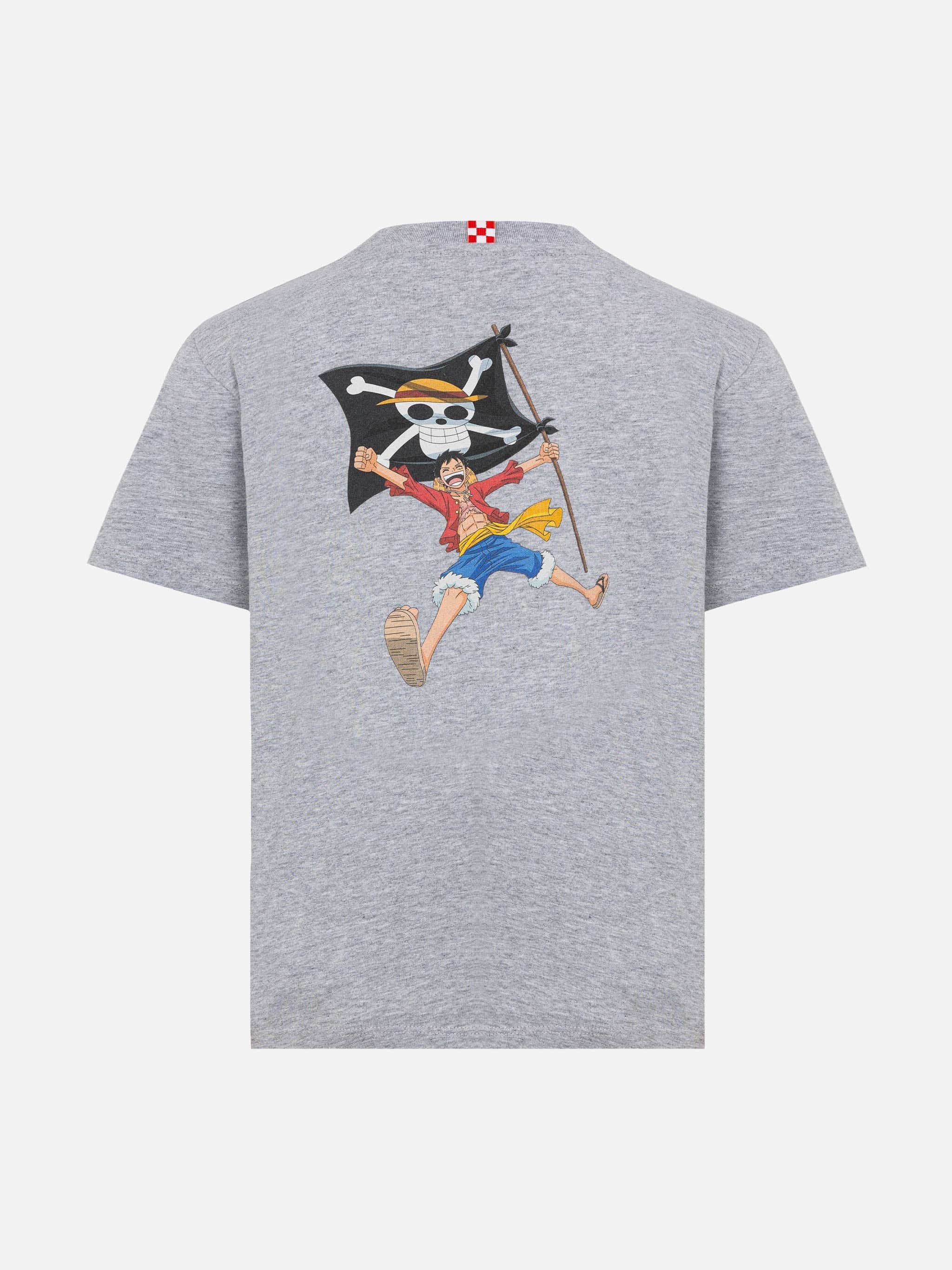 Cotton T-Shirt With One Piece Embroidery And Print | Special Edition Light Grey Melange