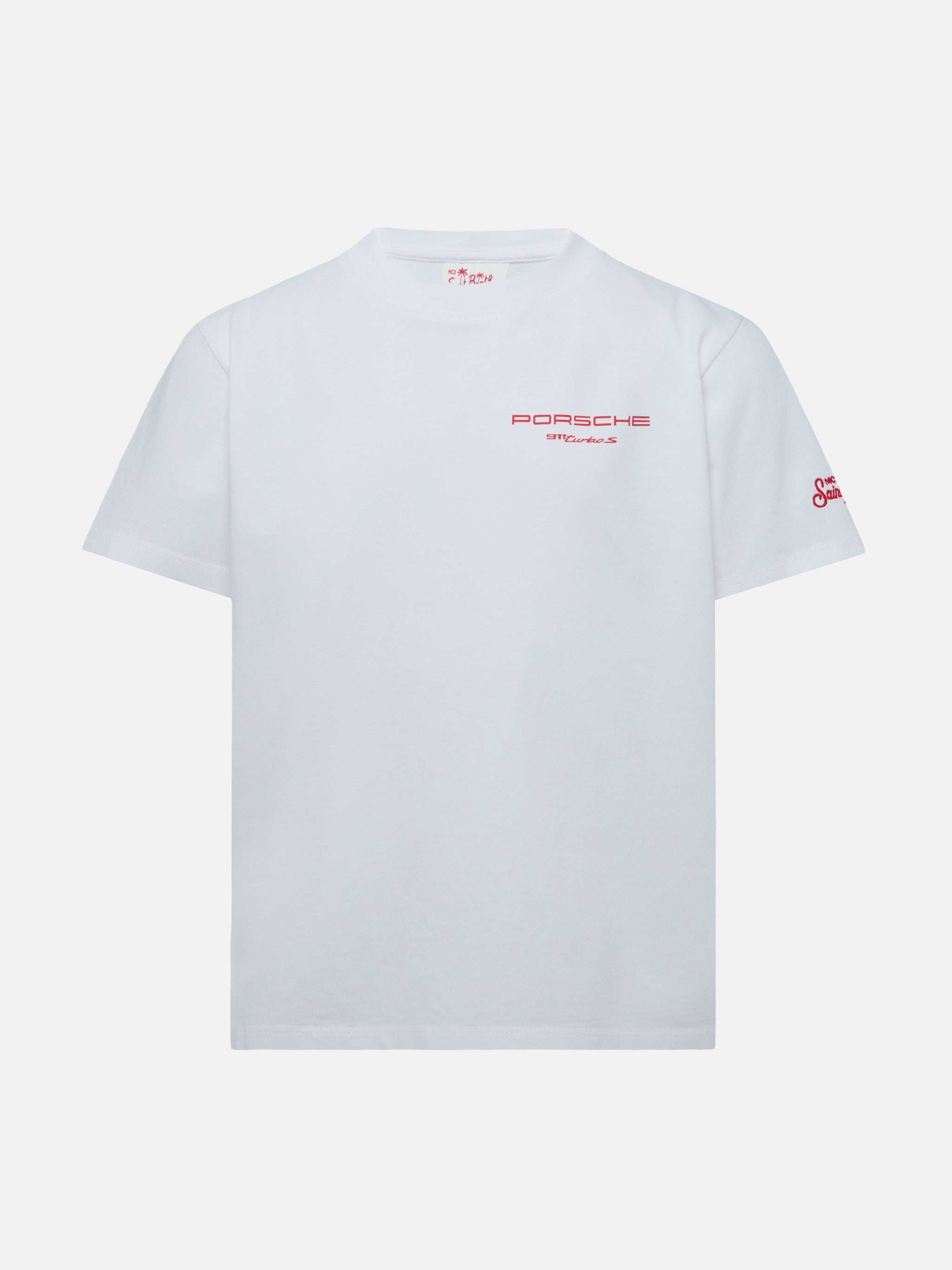 Cotton T-Shirt With Porsche 911 Turbo S Print | Special Edition White