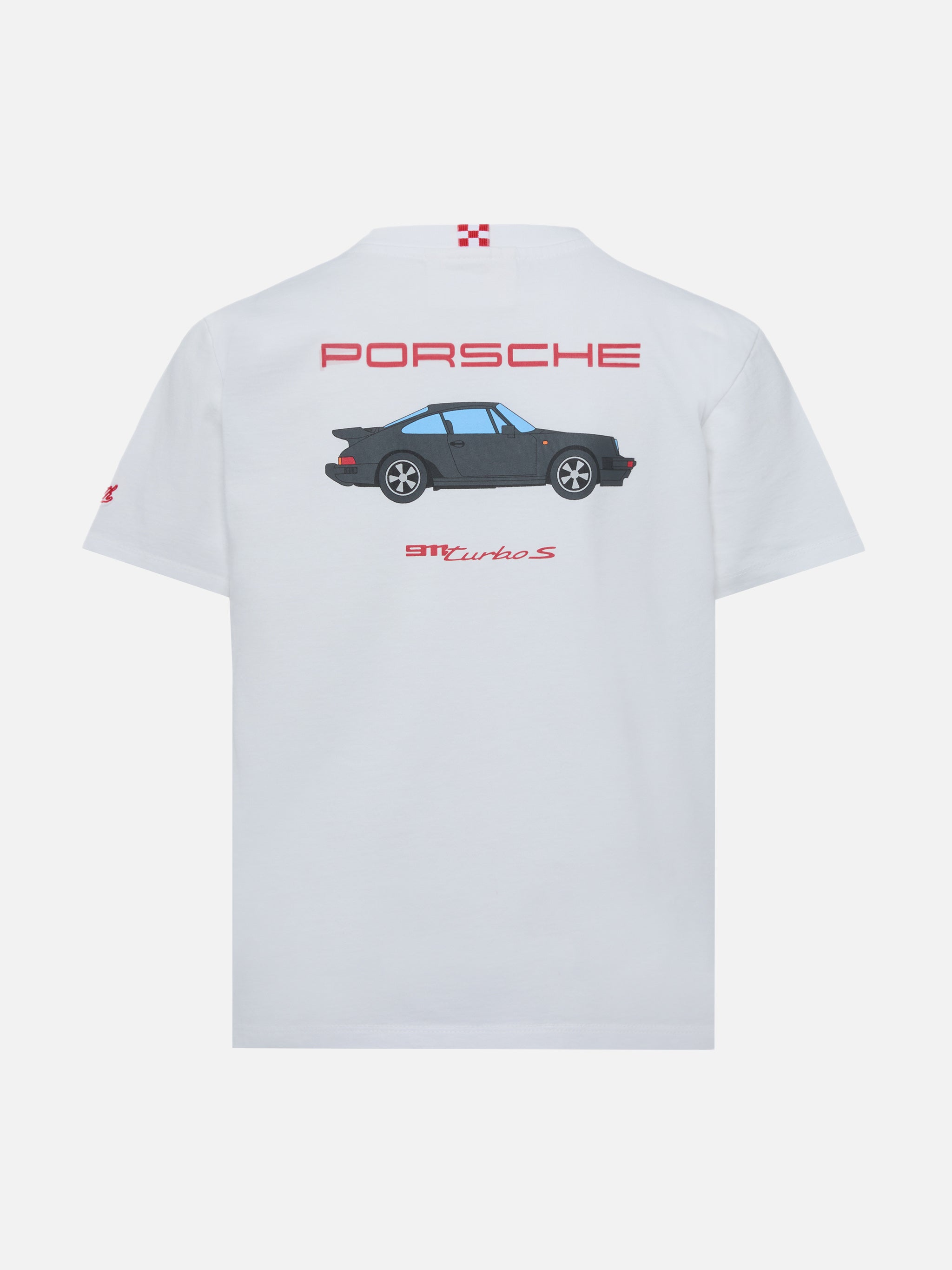 Cotton T-Shirt With Porsche 911 Turbo S Print | Special Edition White