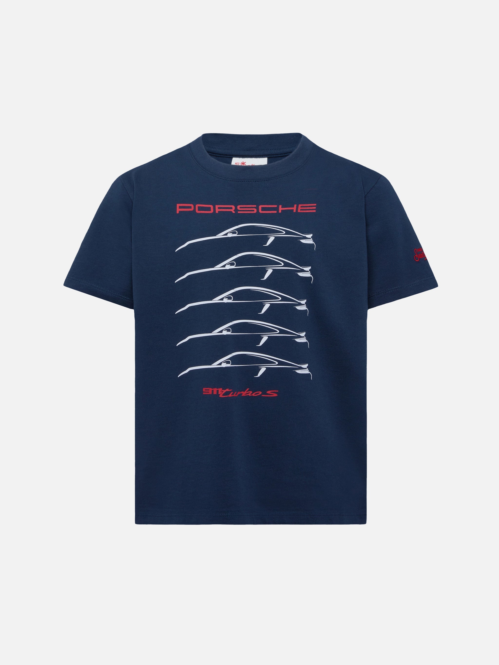 Cotton T-Shirt With Porsche 911s Turbo Print | Special Edition Blue
