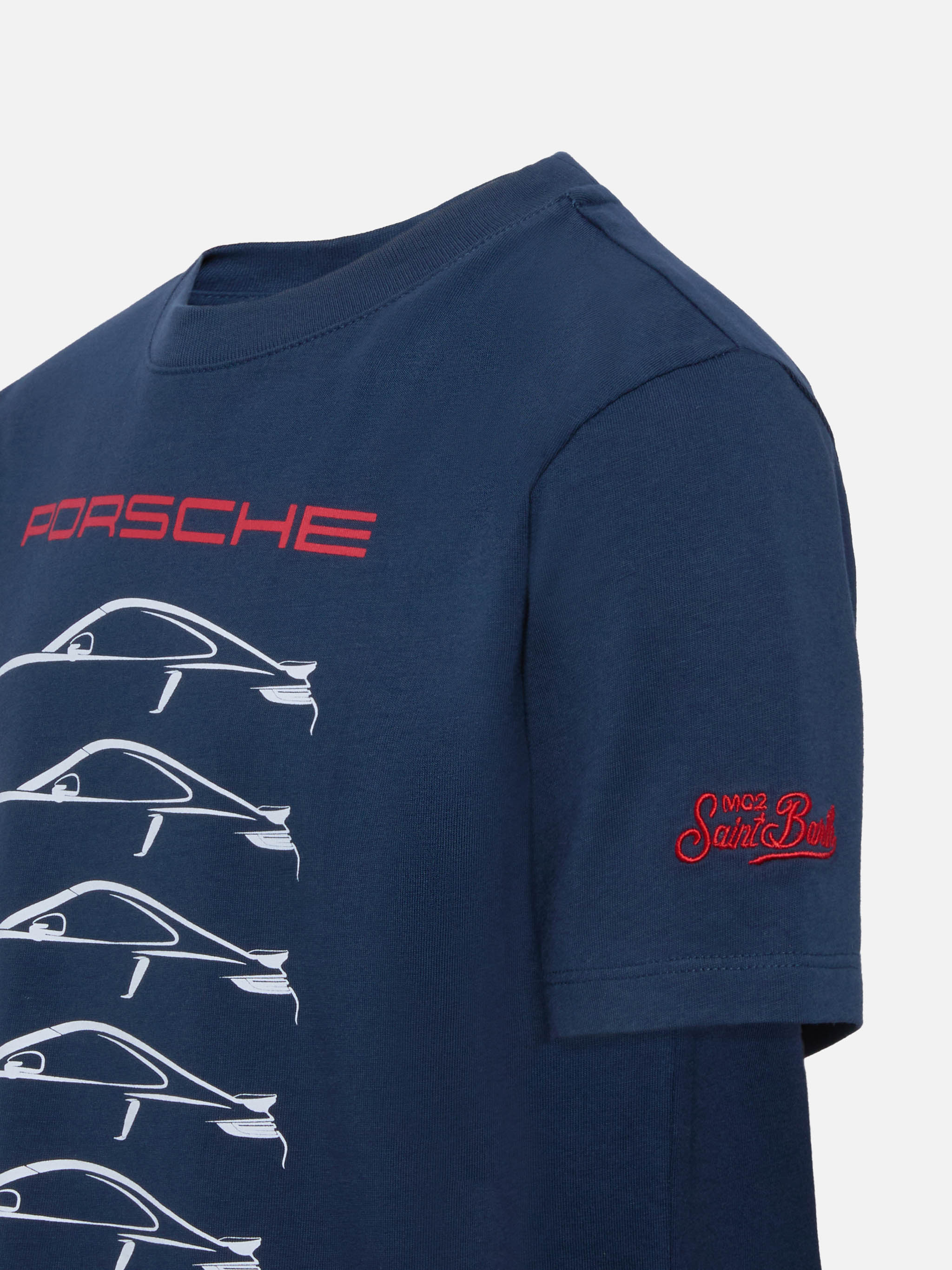 Cotton T-Shirt With Porsche 911s Turbo Print | Special Edition Blue