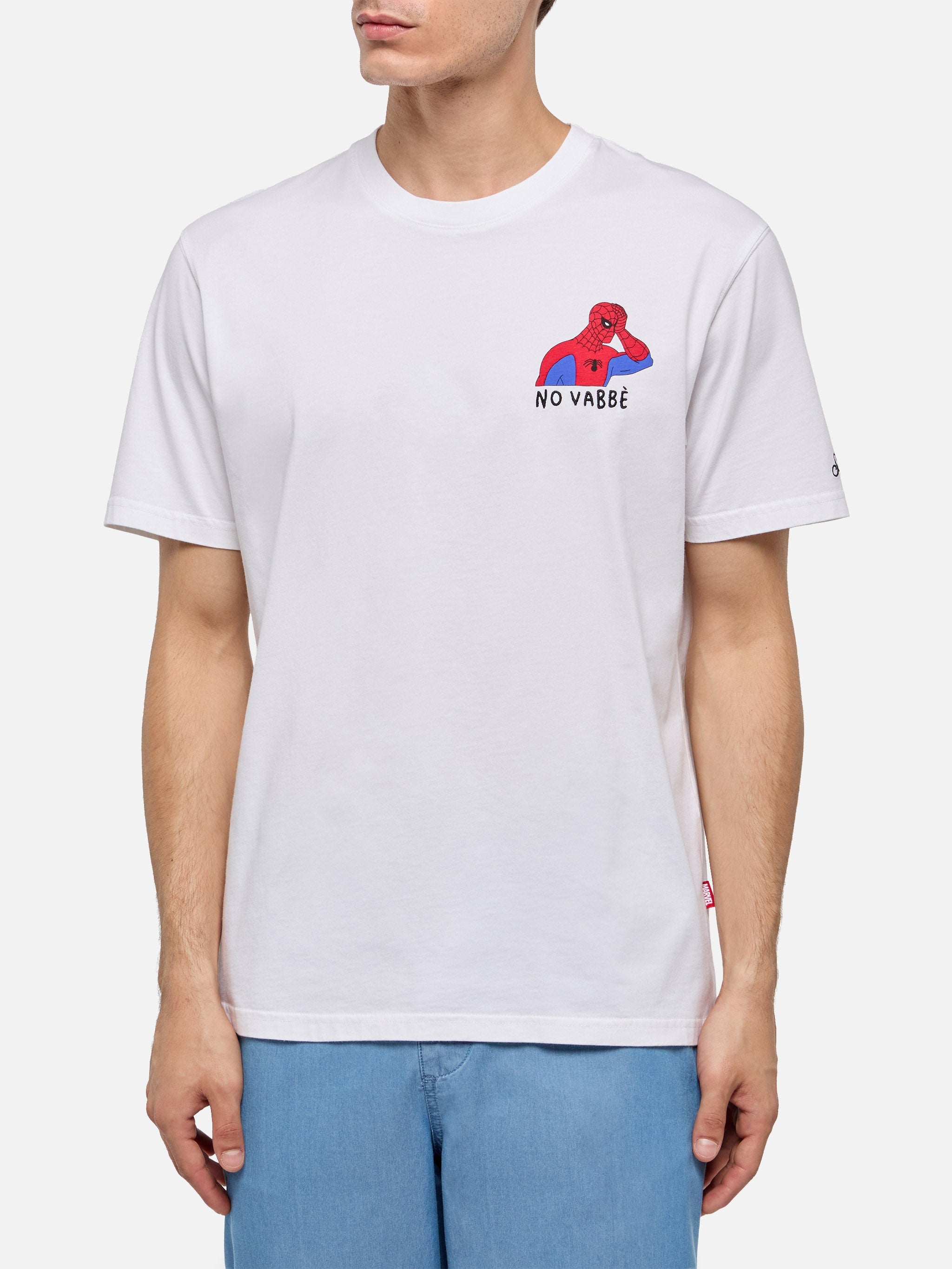 Cotton T-Shirt With Spiderman Print |marvel Special Edition White