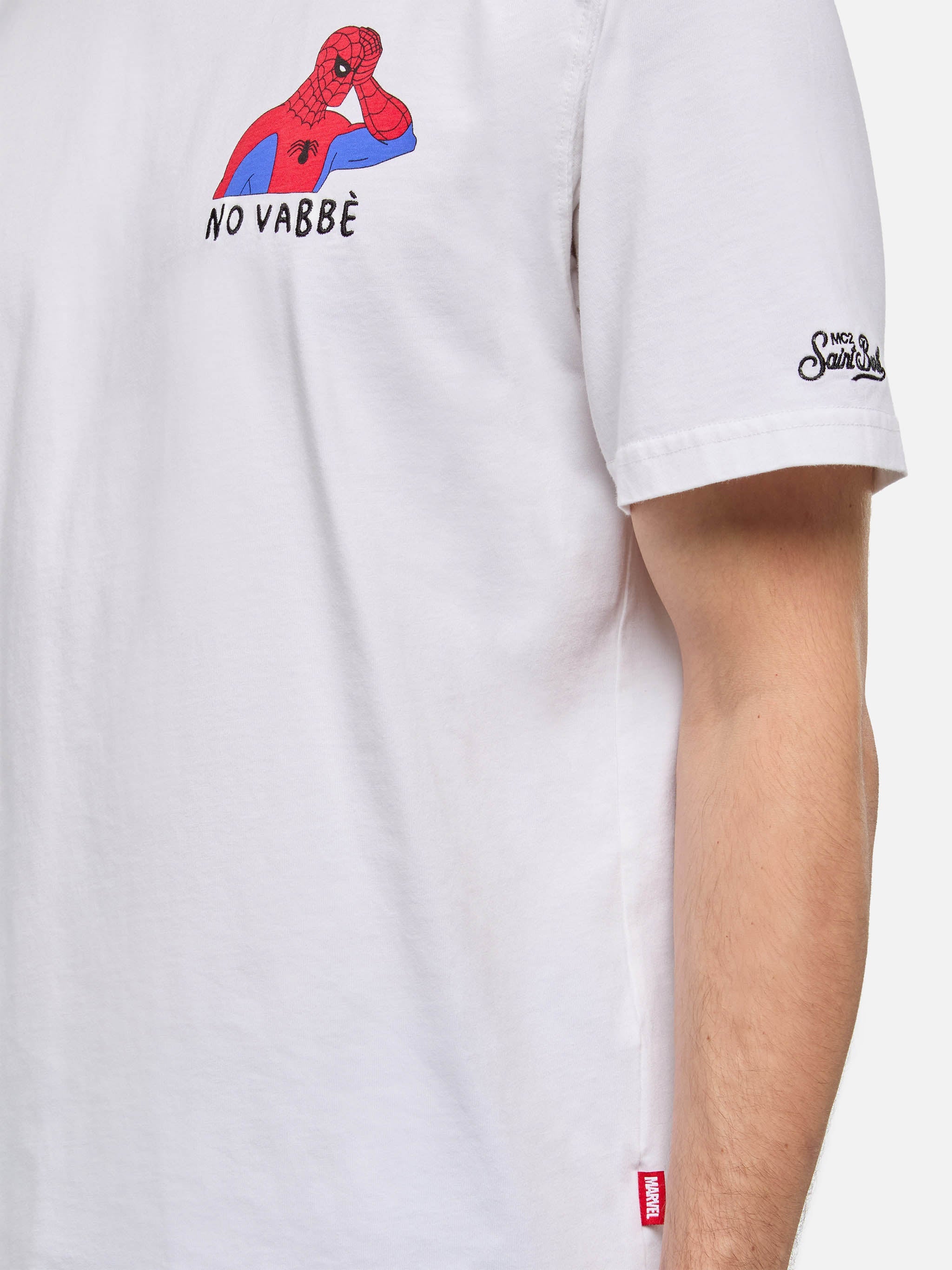 Cotton T-Shirt With Spiderman Print |marvel Special Edition White