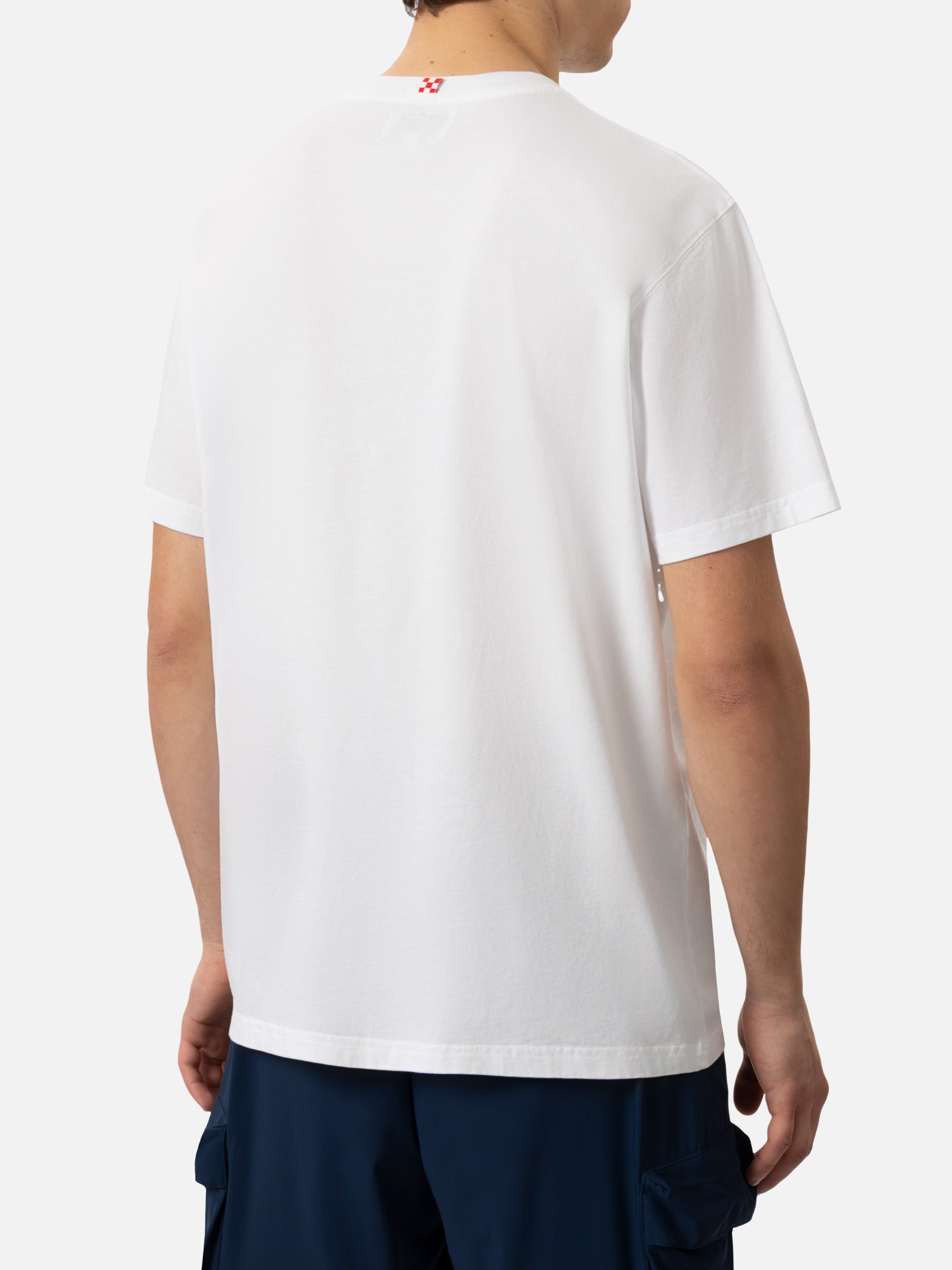 Organic Cotton T-Shirt With St. Barth Sport Club Print White