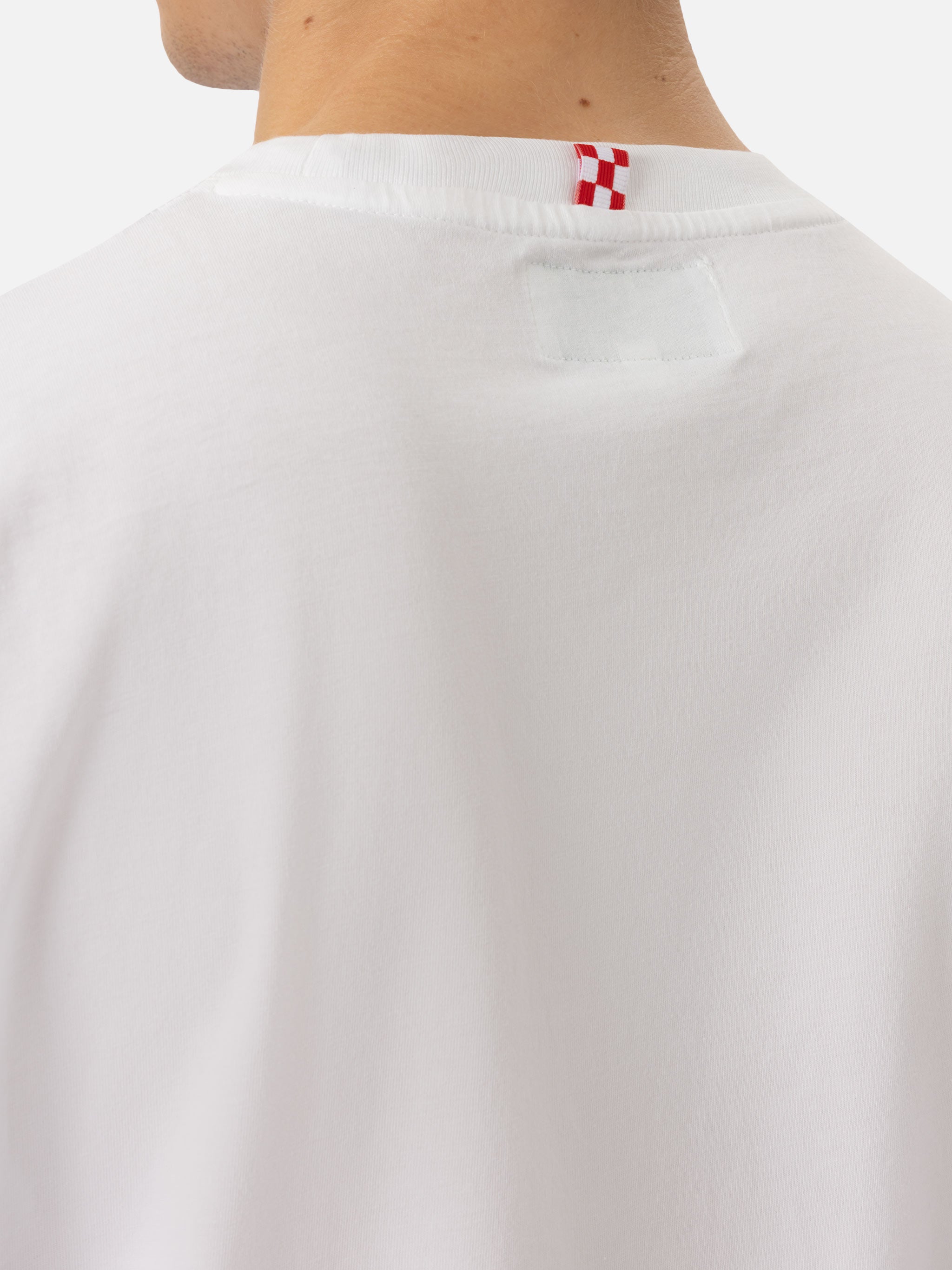 Organic Cotton T-Shirt With St. Barth Sport Club Print White