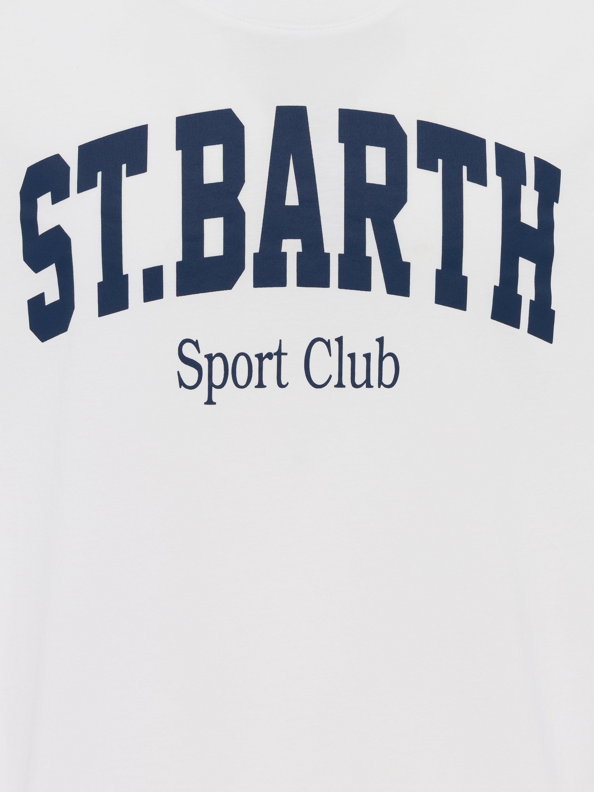 Organic Cotton T-Shirt With St. Barth Sport Club Print White