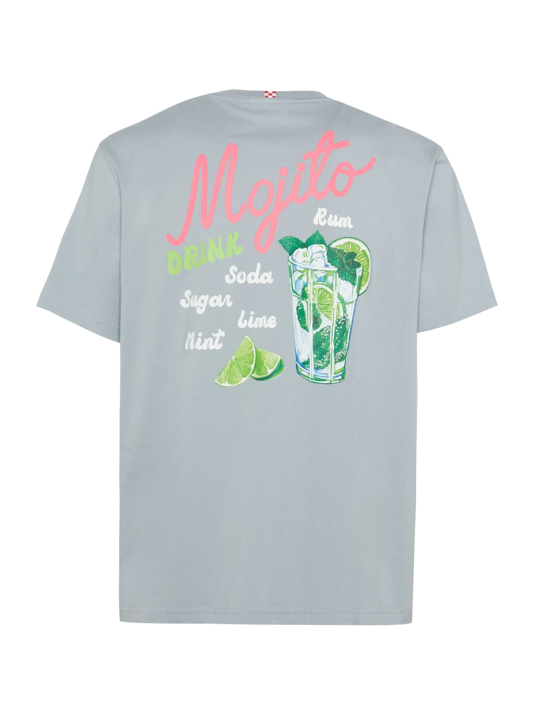 Cotton T-Shirt With Mojito Print Grey