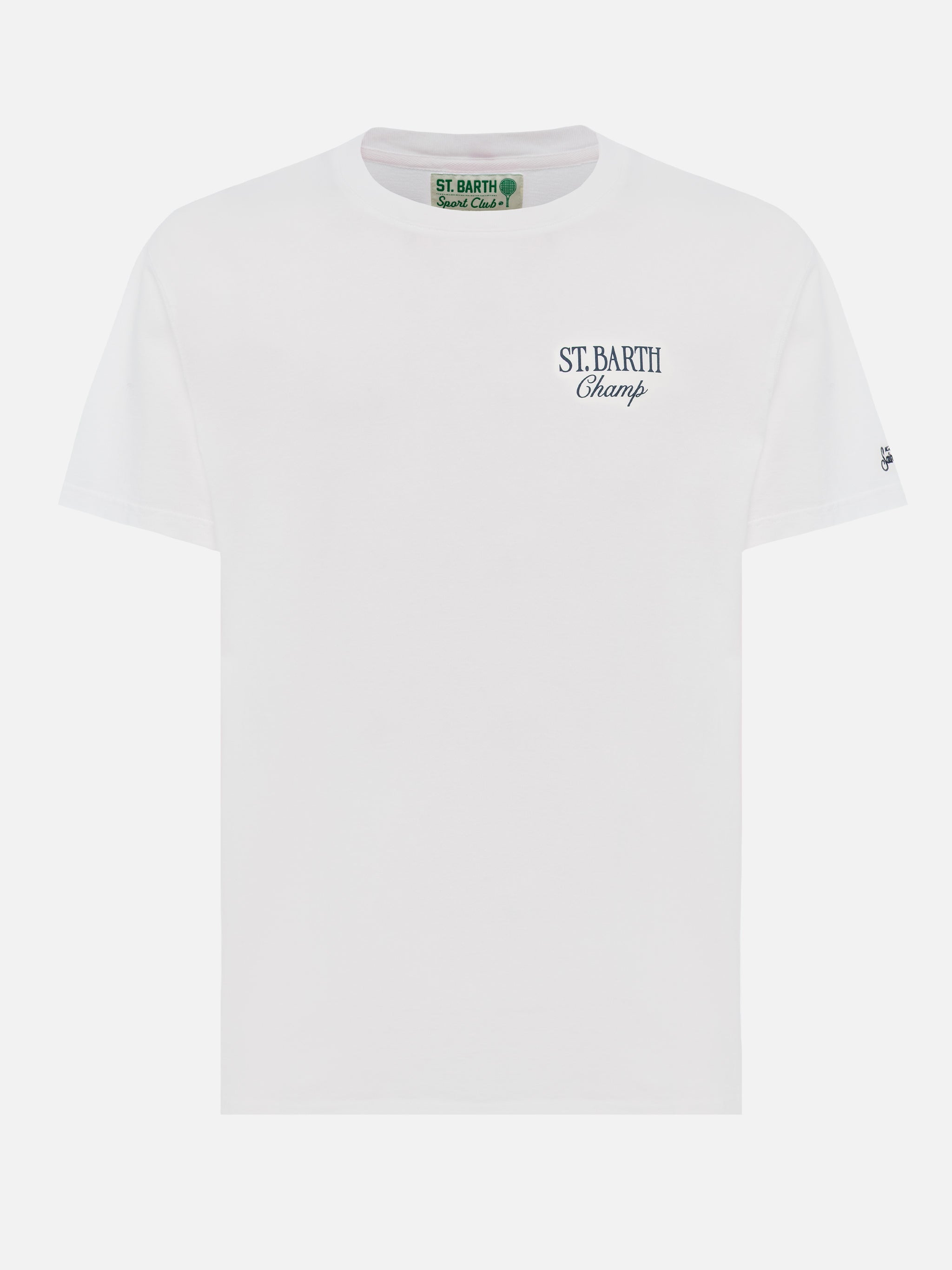 Cotton T-Shirt With St. Barth Tennis Print White