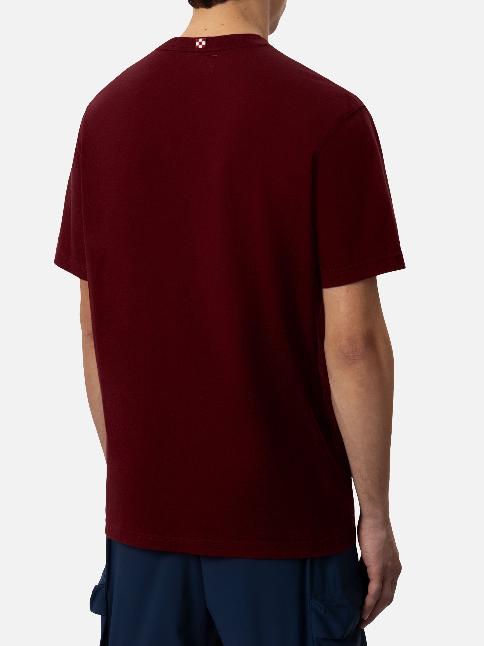 Cotton T-Shirt With St. Barth Sport Club Print Red