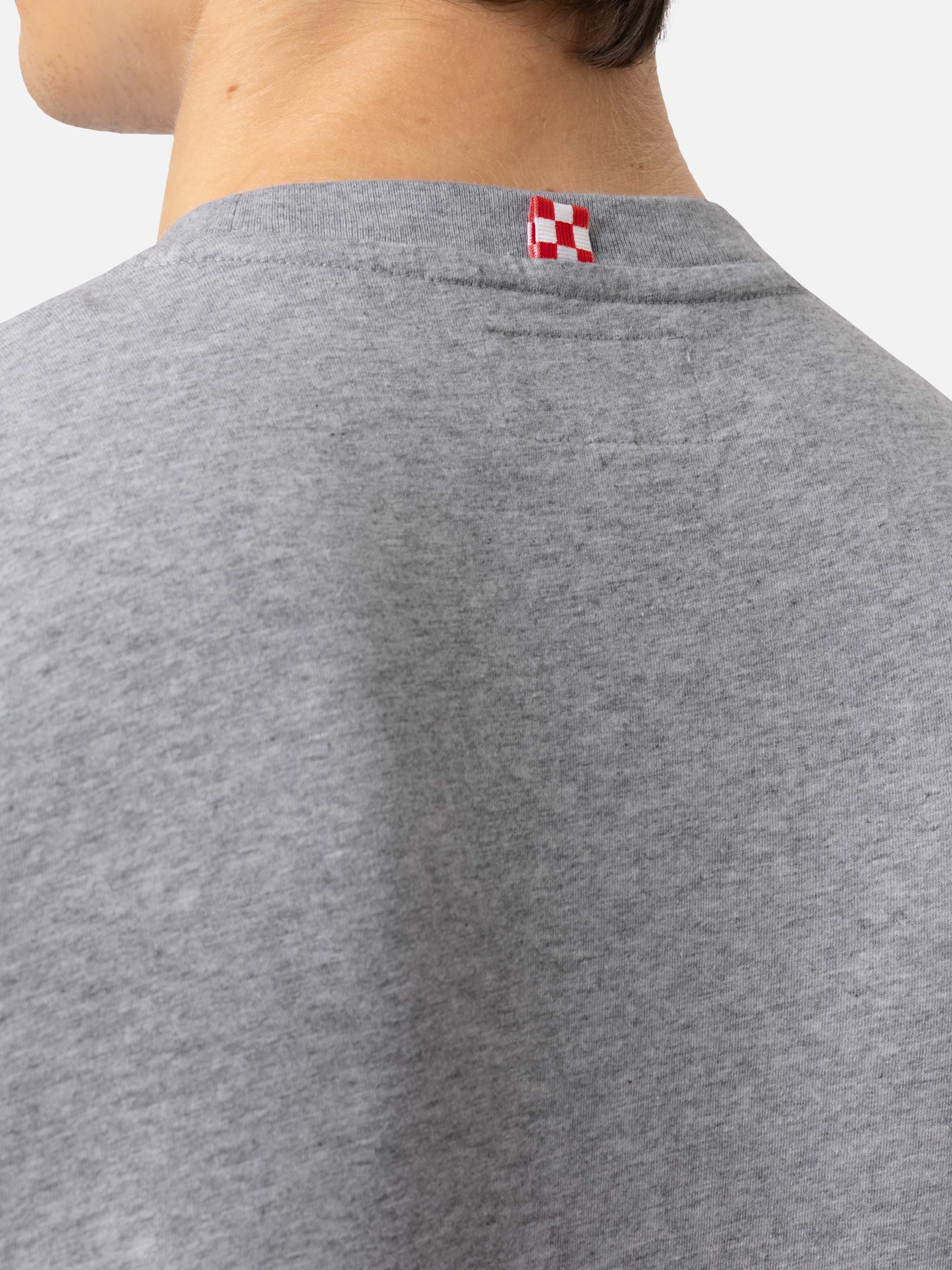 Organic Cotton T-Shirt With St. Barth Tennis Club Print Light Grey Melange