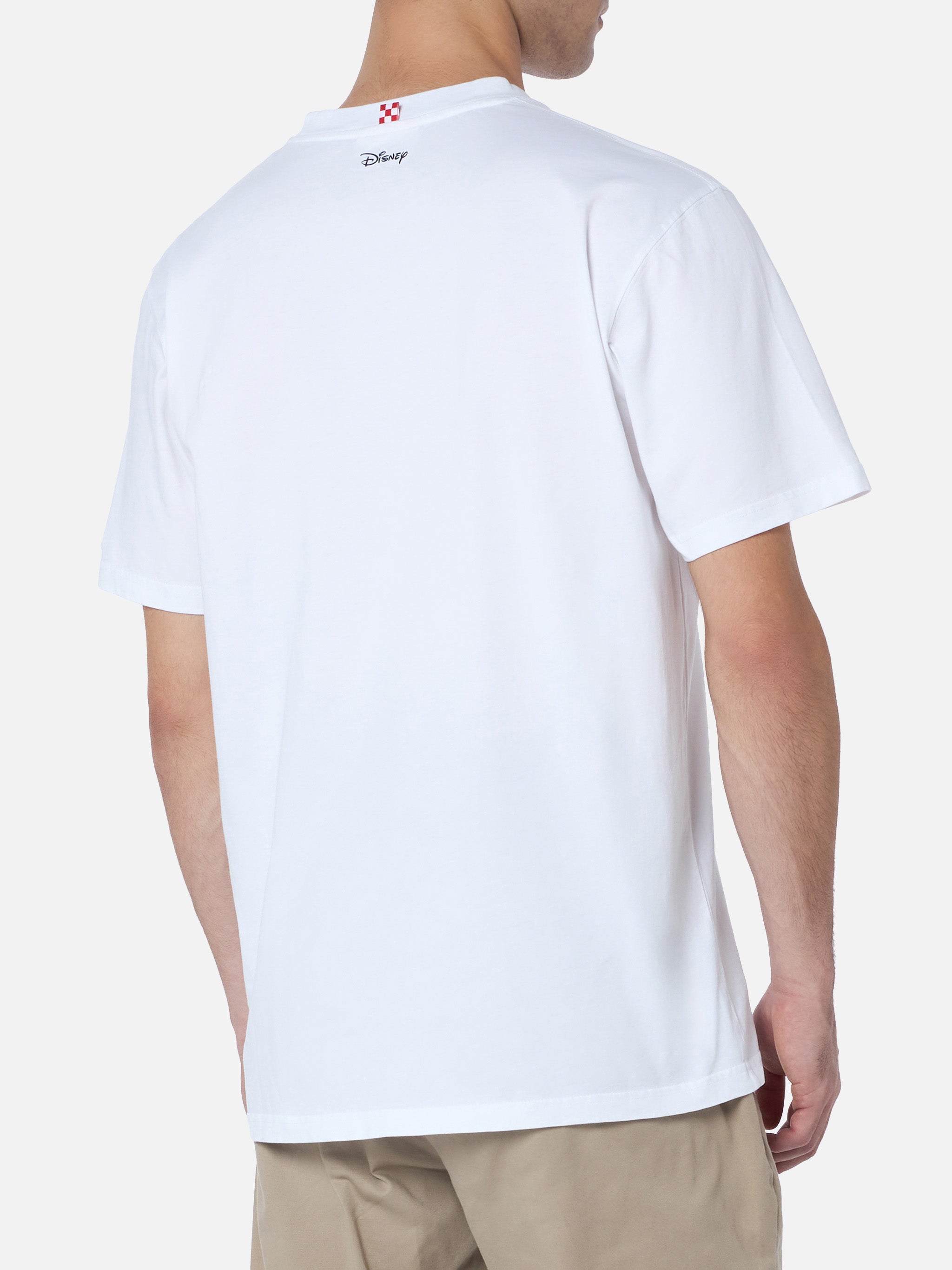 Man Cotton T-Shirt With Mickey Mouse Print And Embroidery | Disney Special Edition White