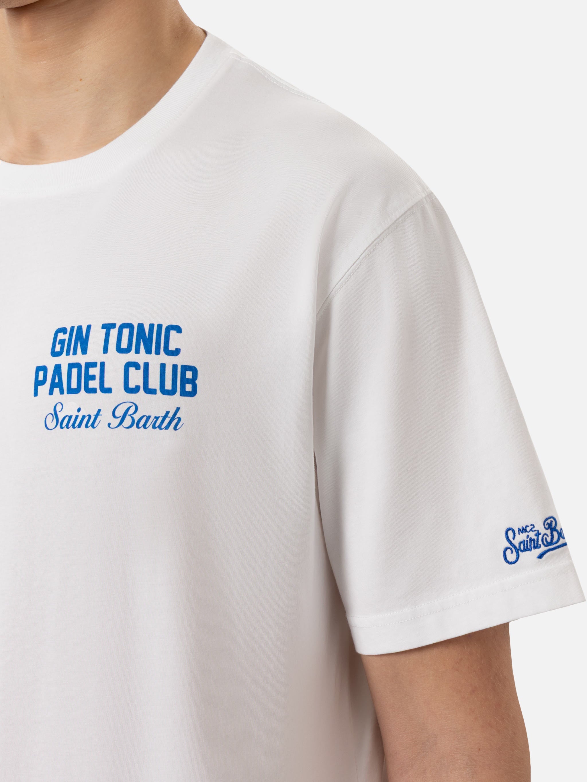 Cotton T-Shirt With Gin Tonic Cocktail Padel Club Print White