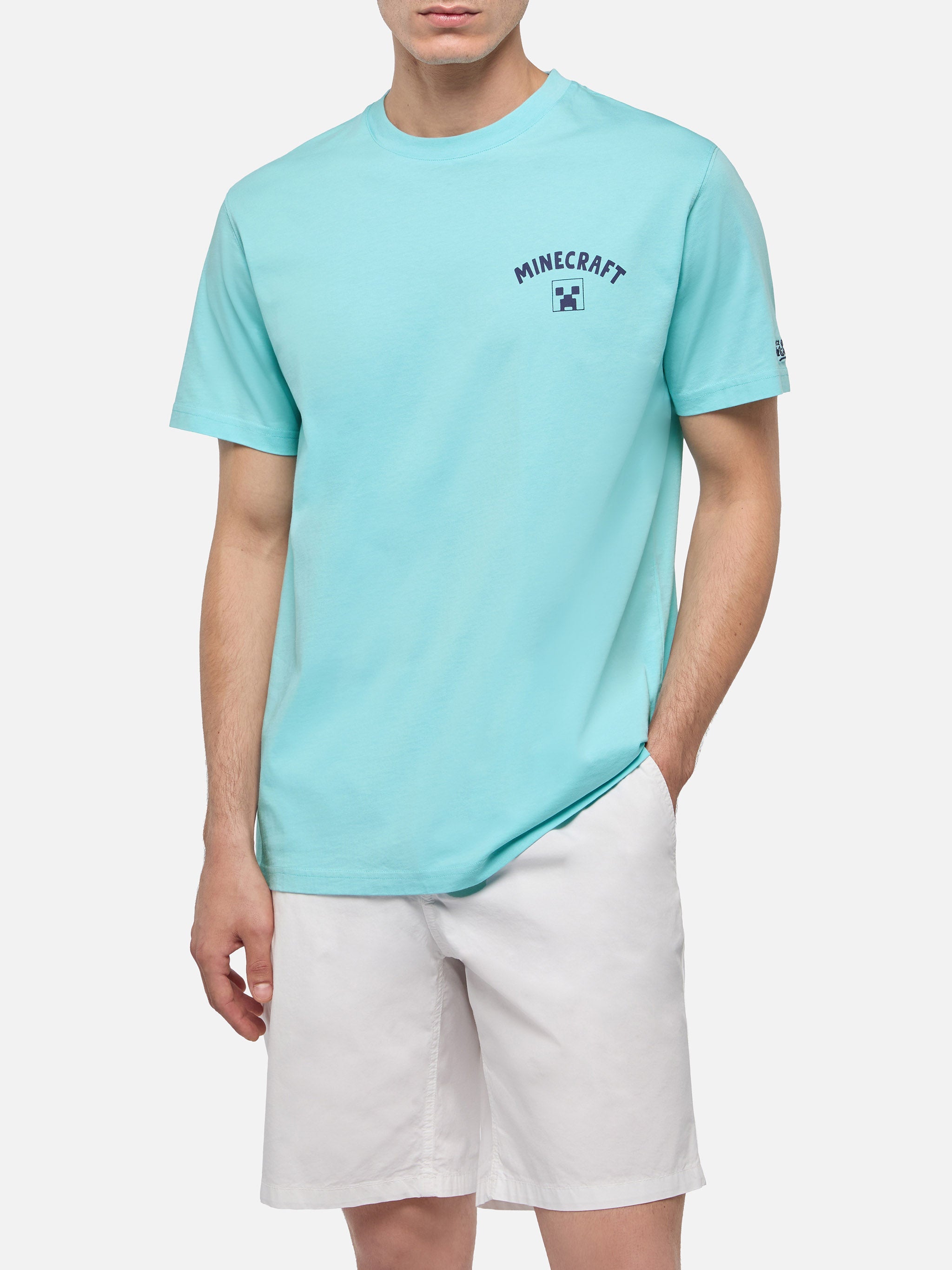 Cotton T-Shirt With Minecraft St. Barth Print | Special Edition Green