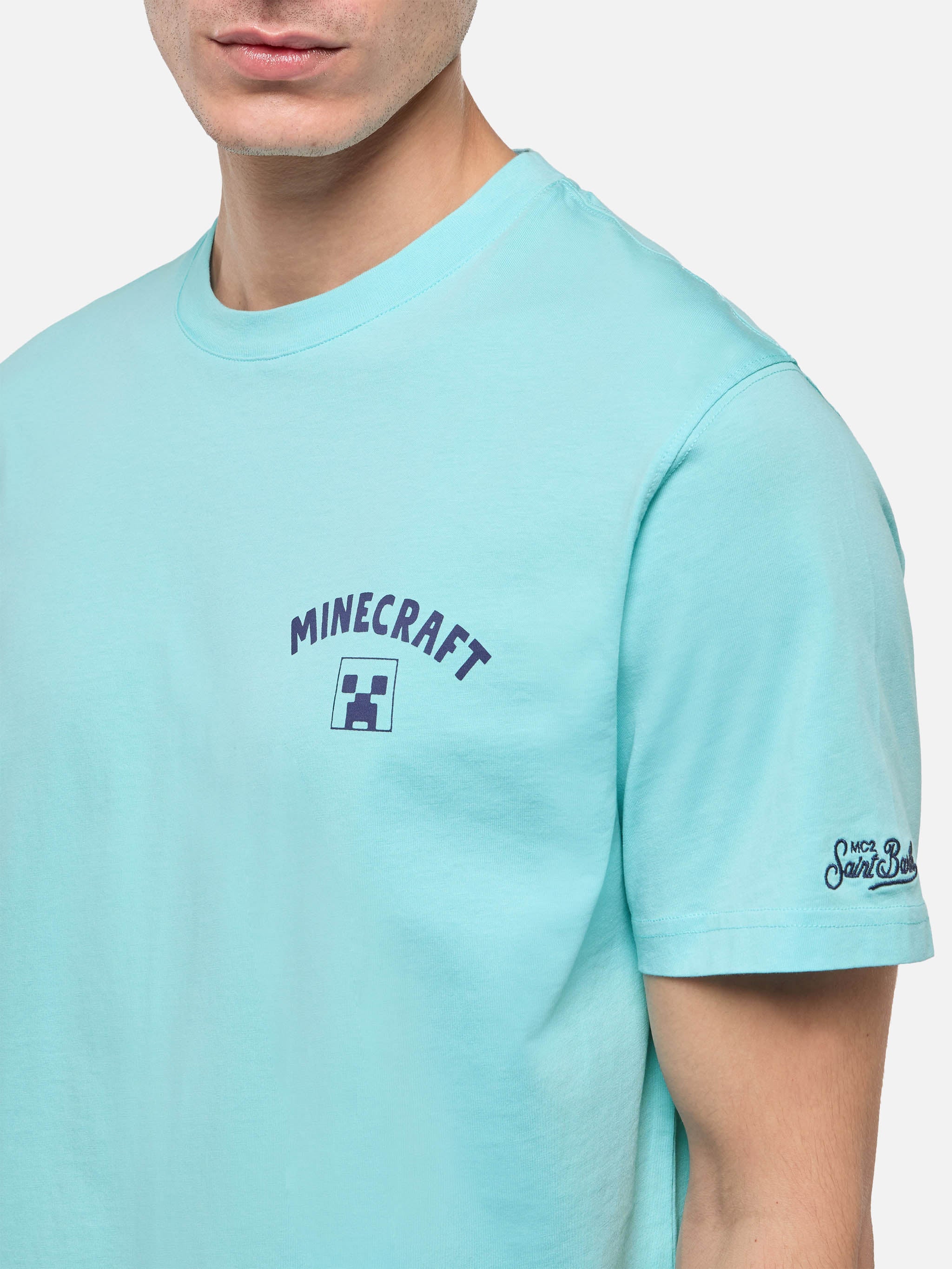 Cotton T-Shirt With Minecraft St. Barth Print | Special Edition Green