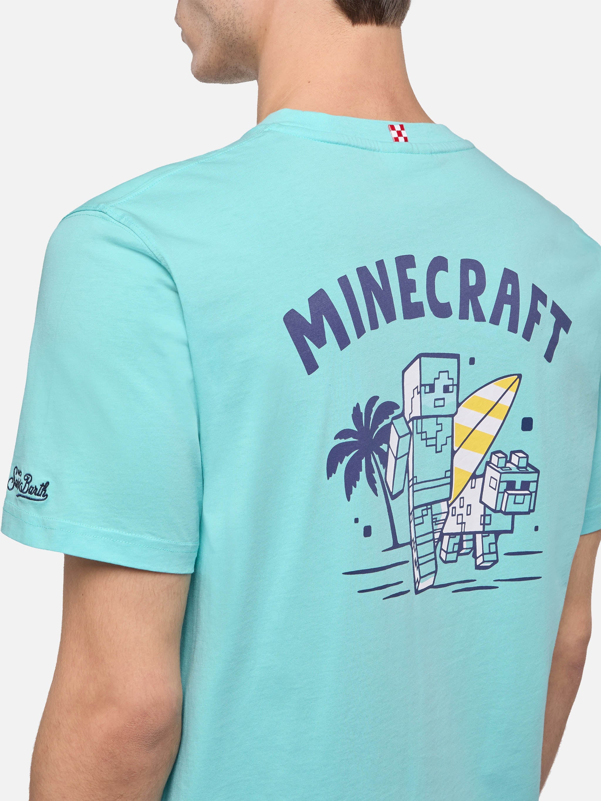 Cotton T-Shirt With Minecraft St. Barth Print | Special Edition Green