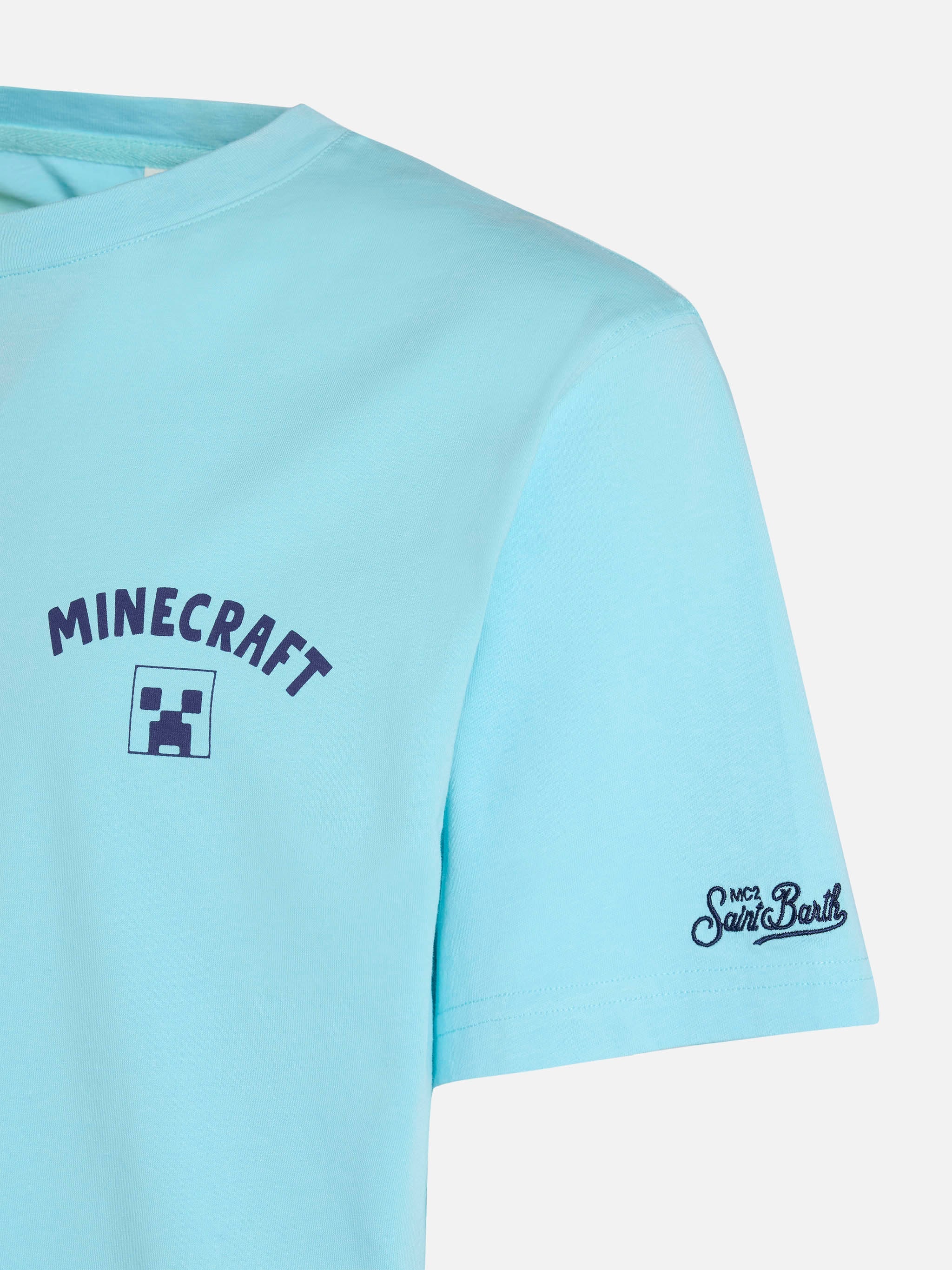 Cotton T-Shirt With Minecraft St. Barth Print | Special Edition Green