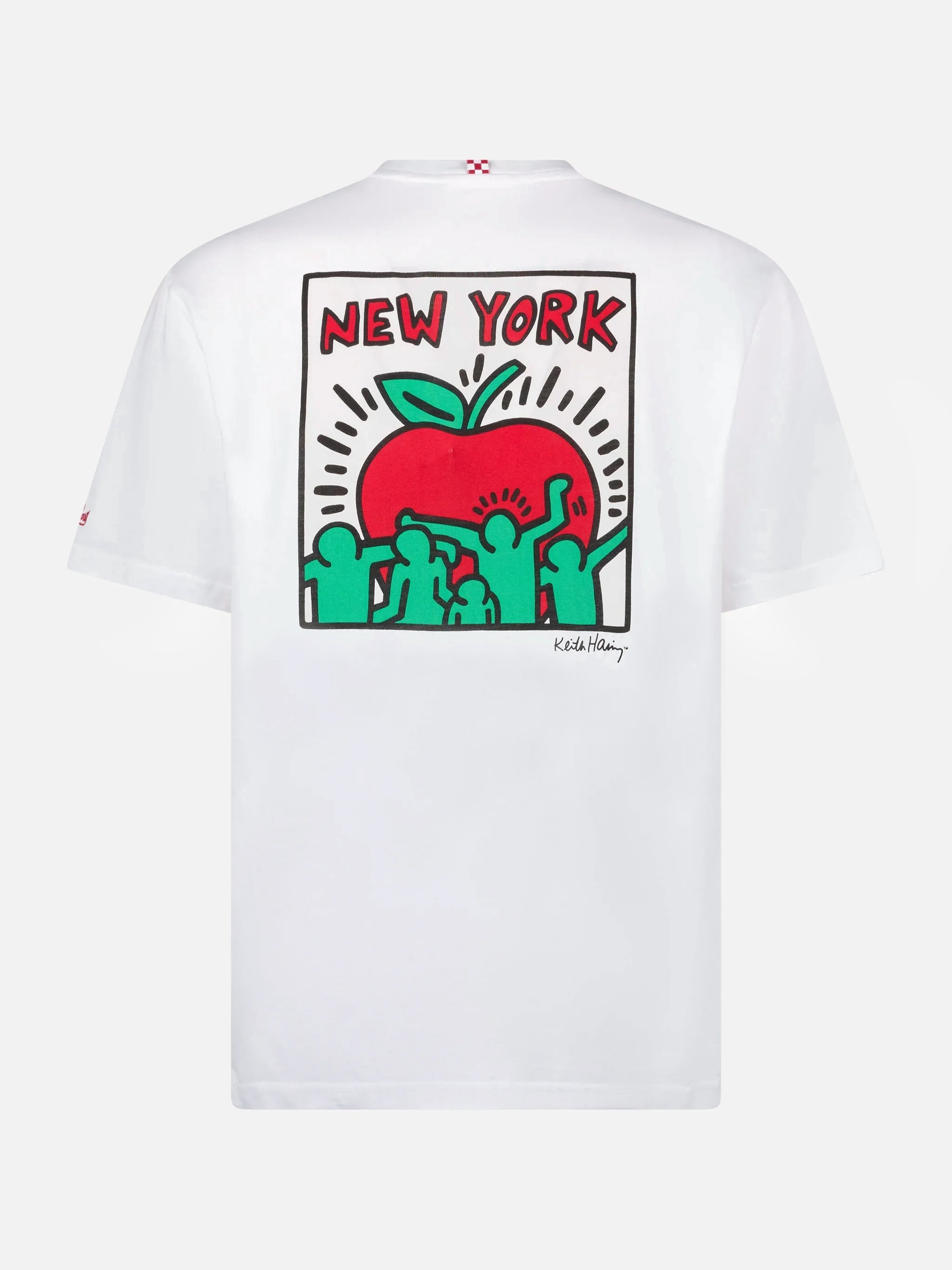 Man Cotton T-Shirt With Keith Haring Design Front And Back Print | Special Edition White