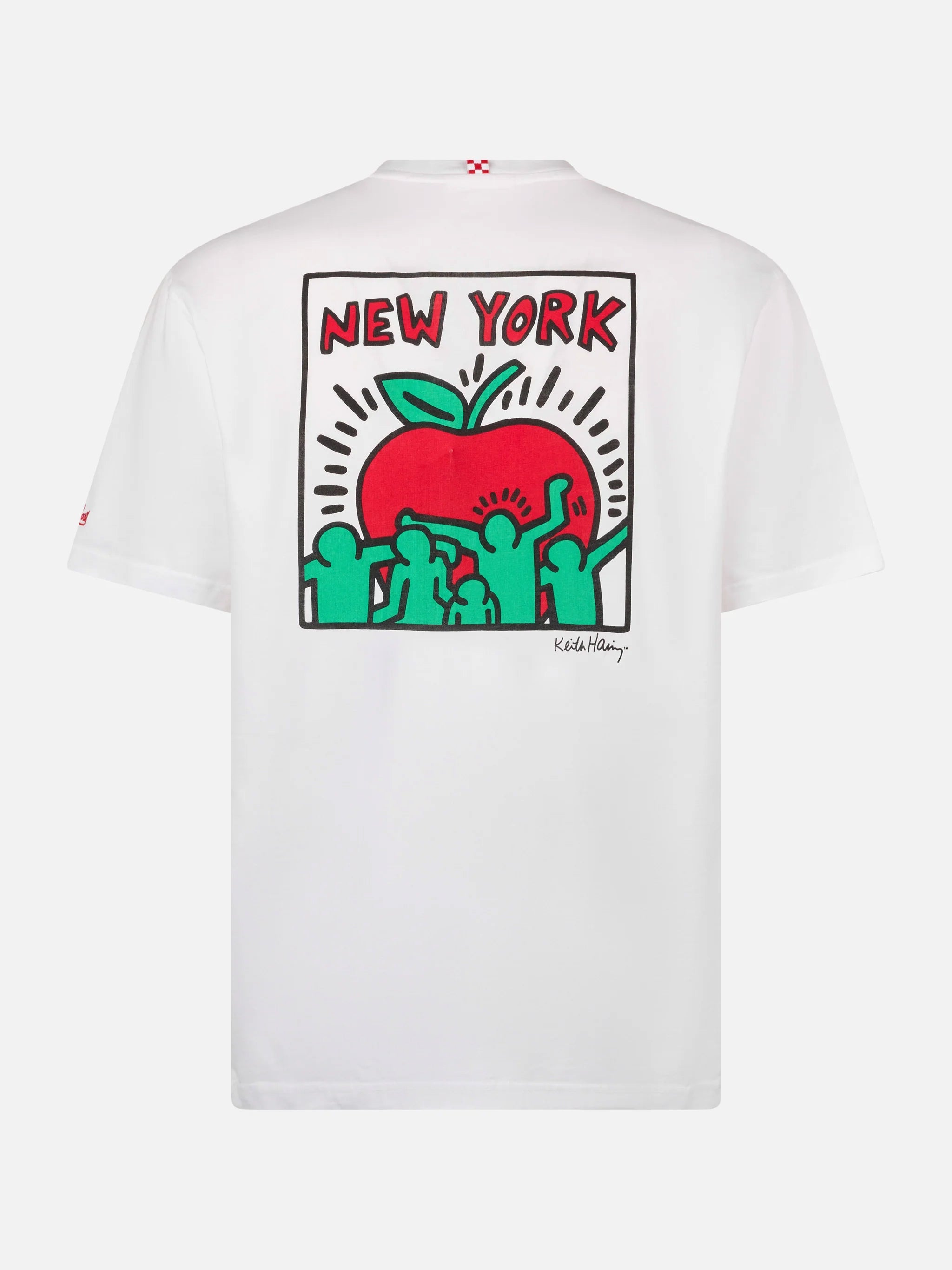 Man Cotton T-Shirt With Keith Haring Design Front And Back Print | Special Edition White