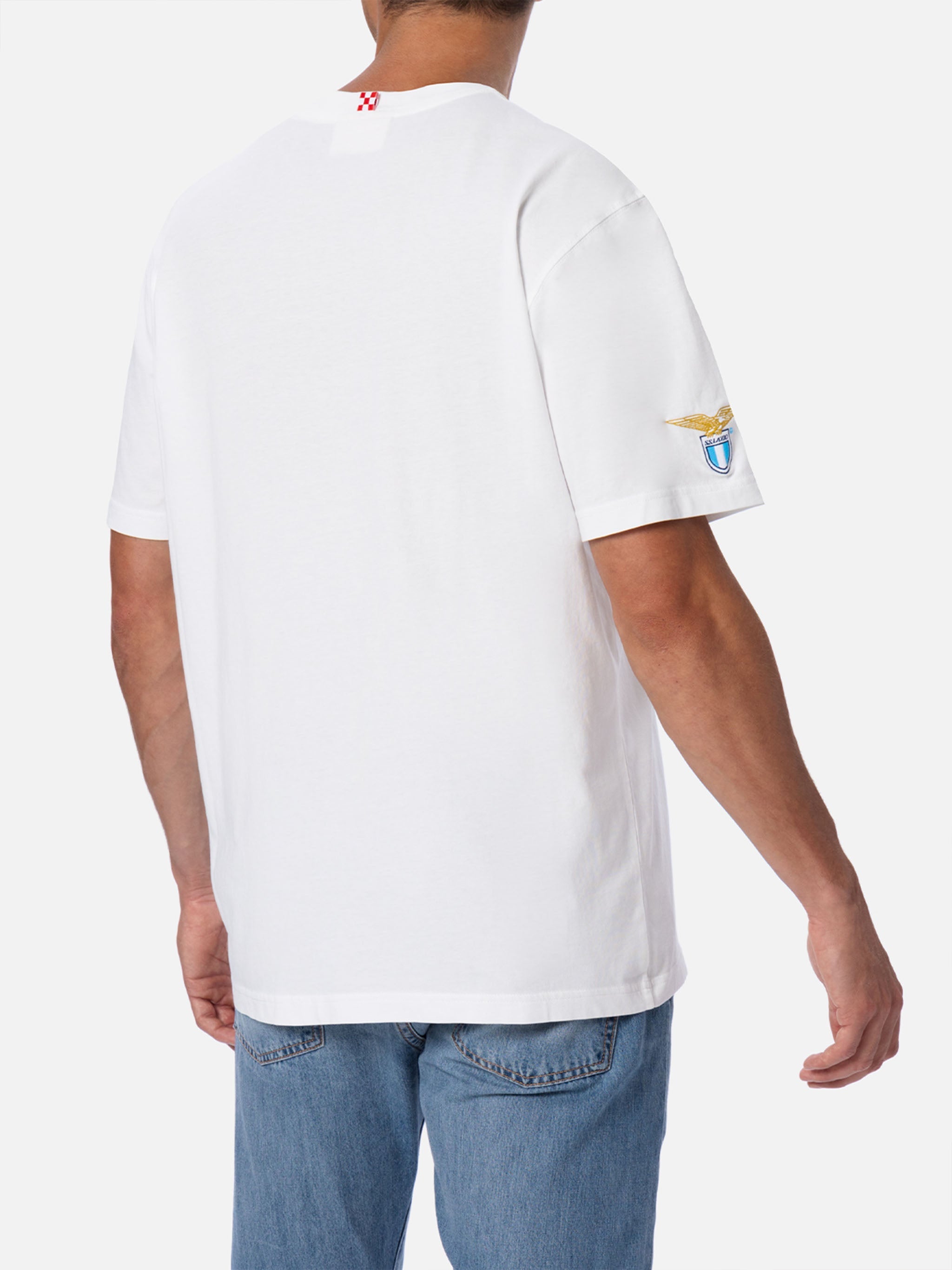 Cotton T-Shirt With Di Padre Figlio Embroidery | Ss Lazio Special Edition White