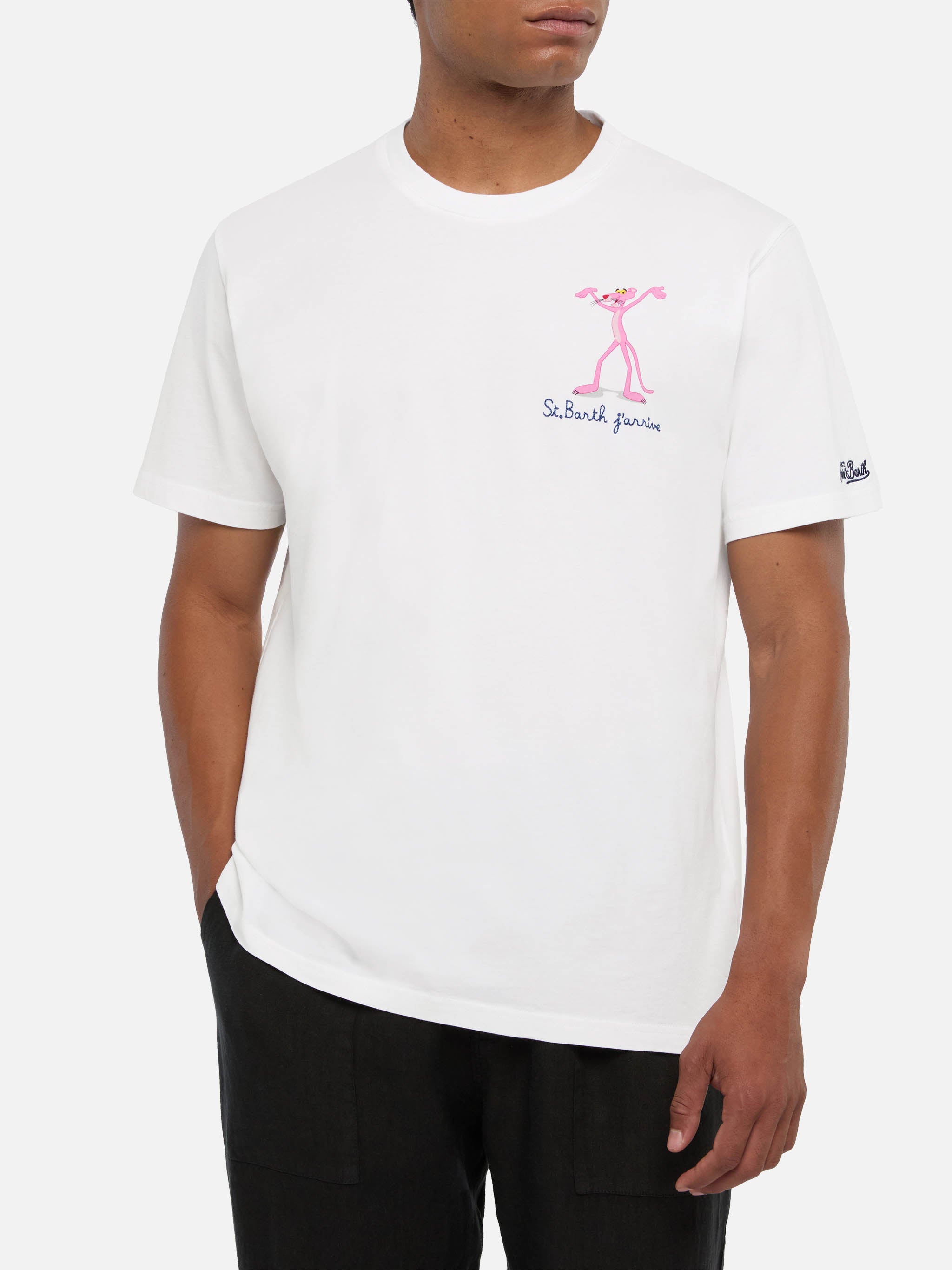 Cotton T-Shirt With The Pink Panther Print |the Special Edition White