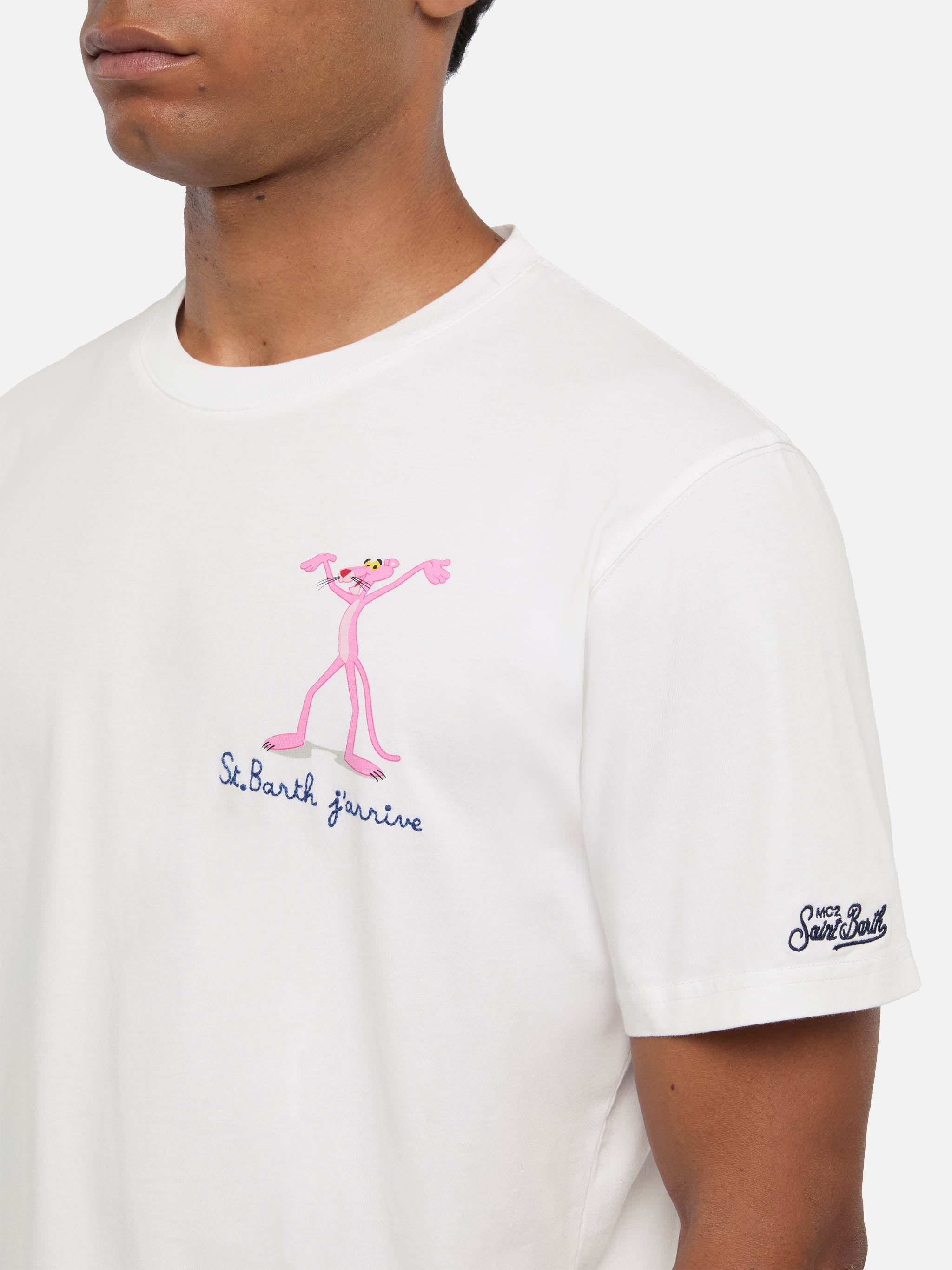 Cotton T-Shirt With The Pink Panther Print |the Special Edition White