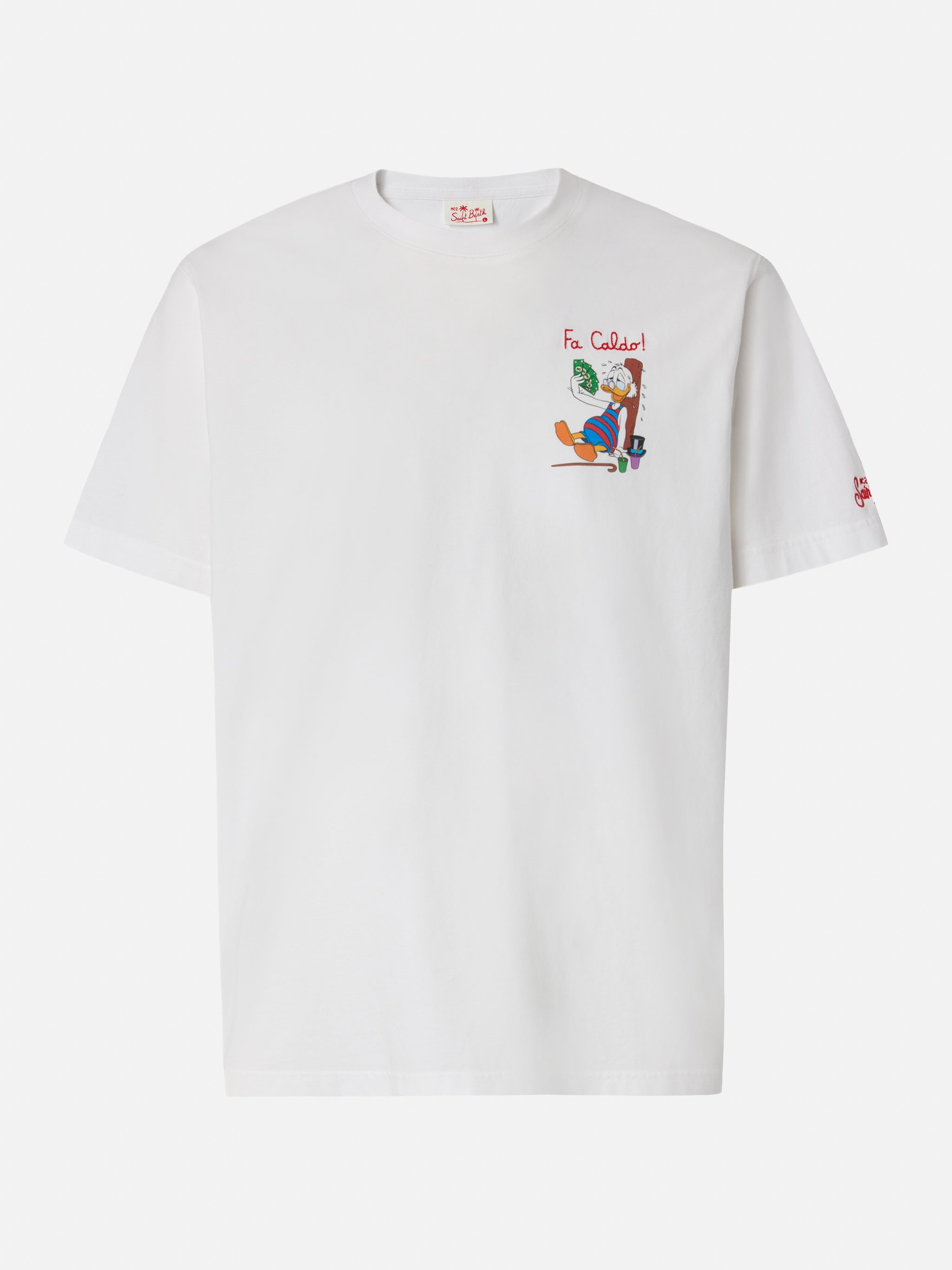 Cotton T-Shirt With Scrooge Print And Fa Caldo Embroidery | Disney® Special Edition White