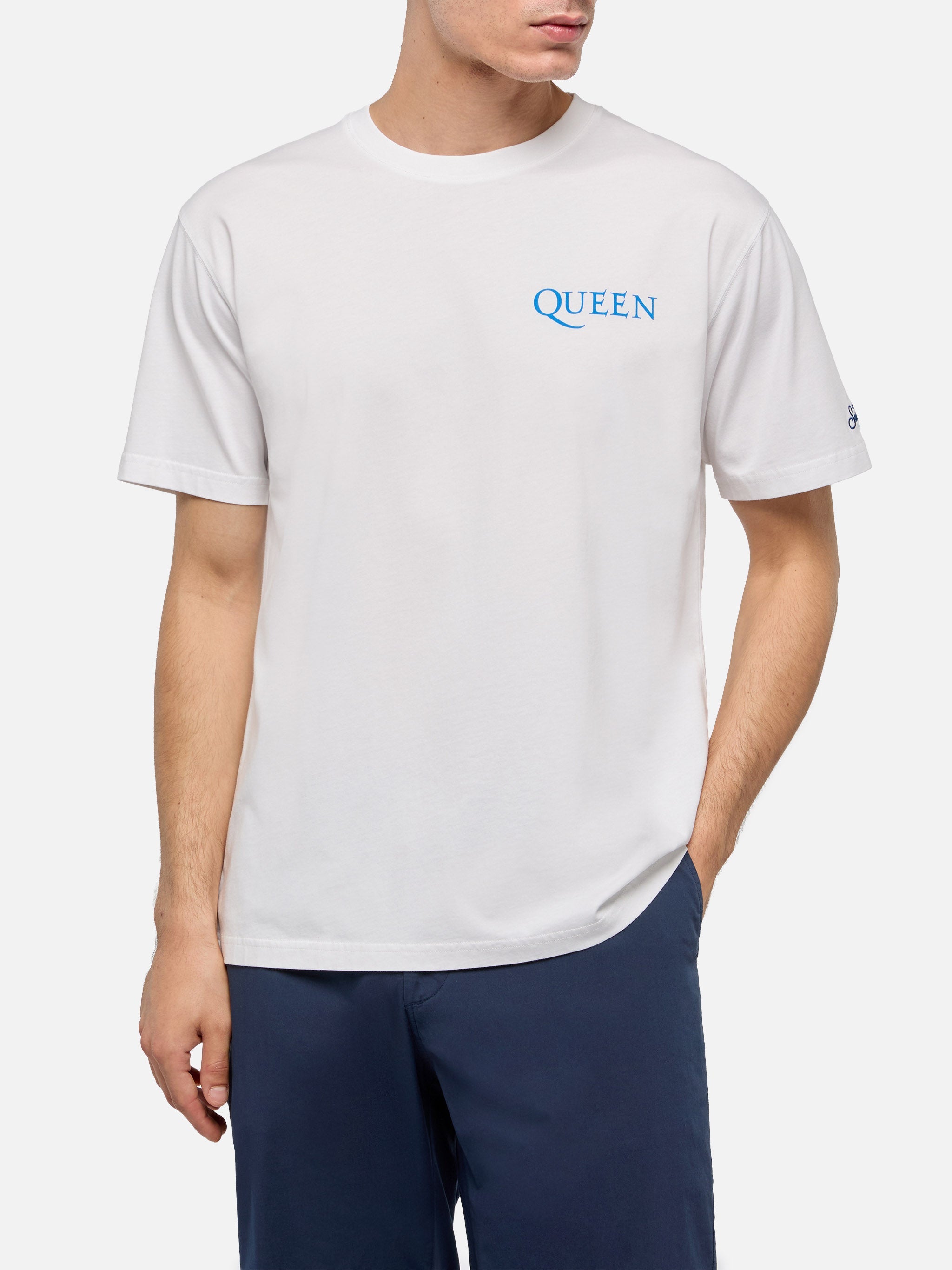 Cotton T-Shirt With Queen Logo Print | Special Edition White