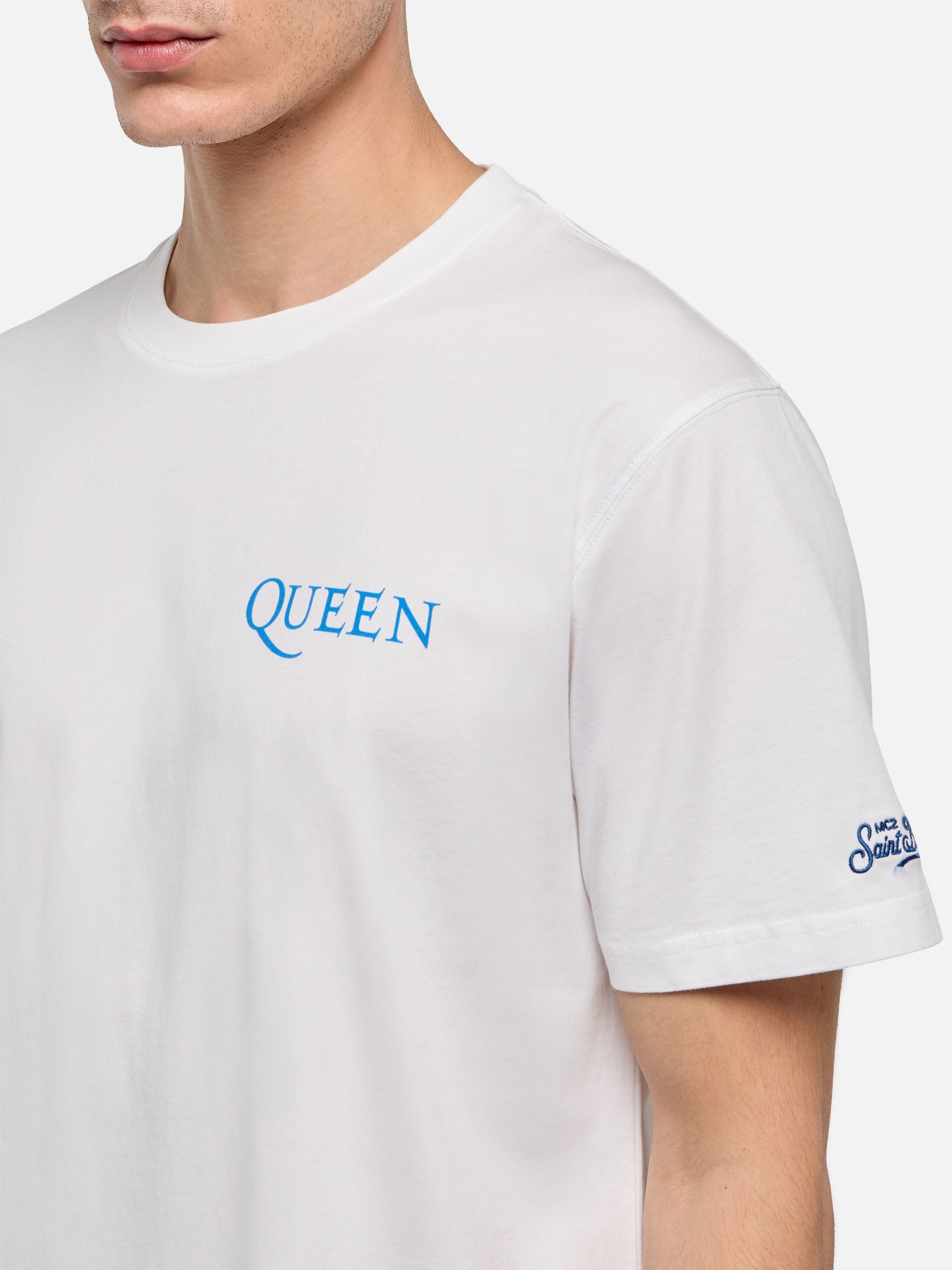 Cotton T-Shirt With Queen Logo Print | Special Edition White