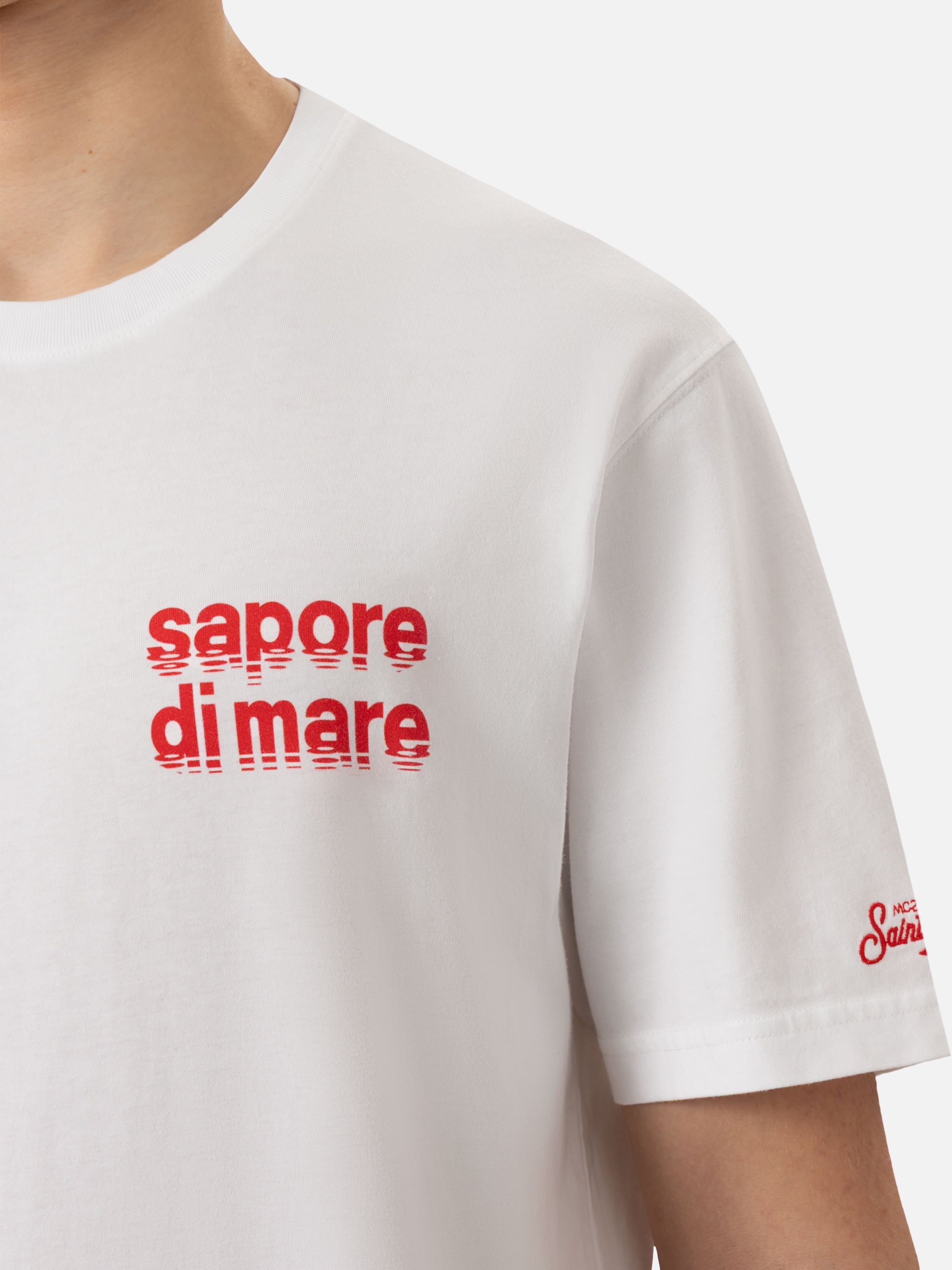Cotton T-Shirt With Sapore Di Mare Film Logo Print |sapore Special Edition White
