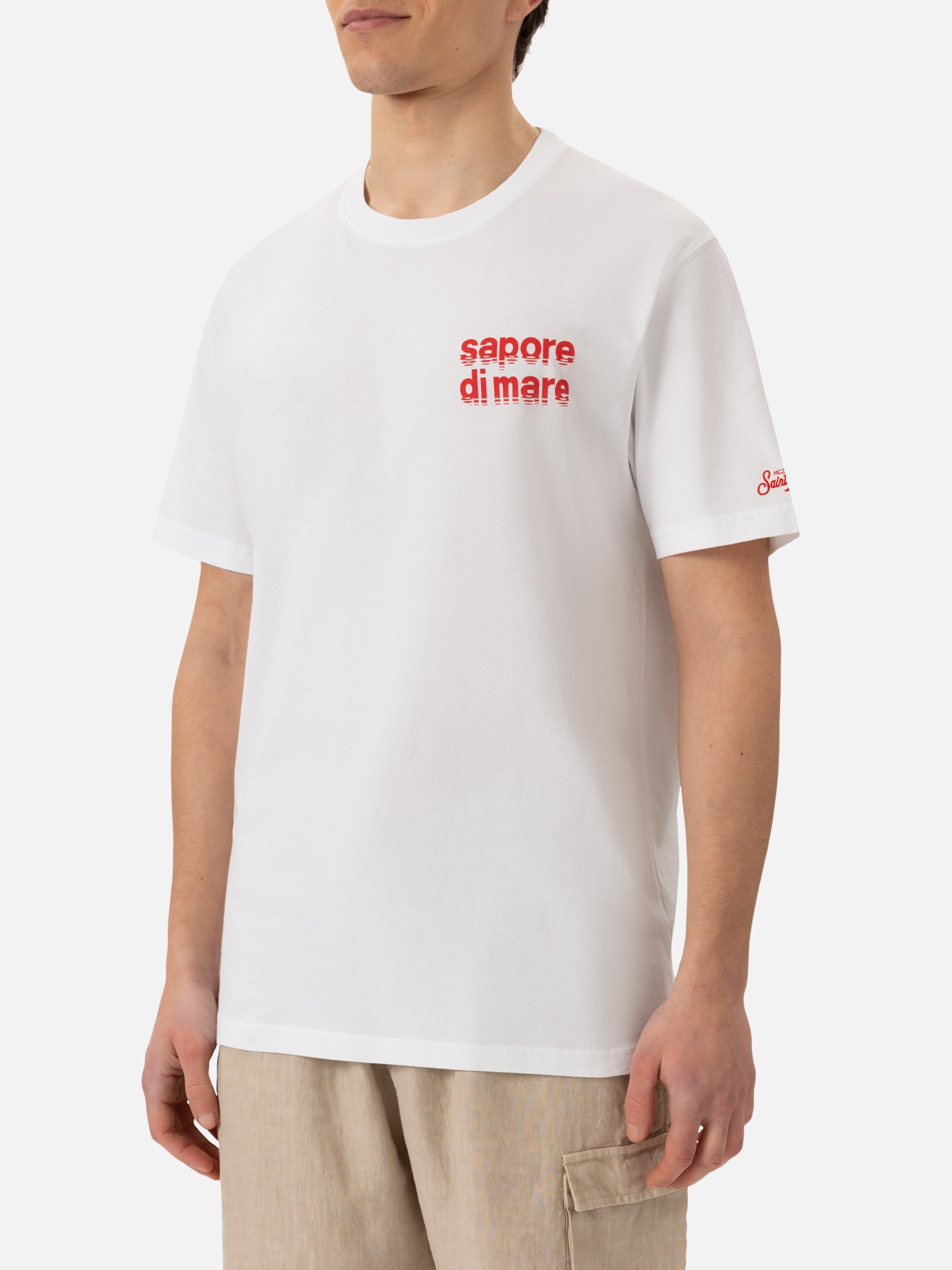 Cotton T-Shirt With Sapore Di Mare Film Logo Print |sapore Special Edition White