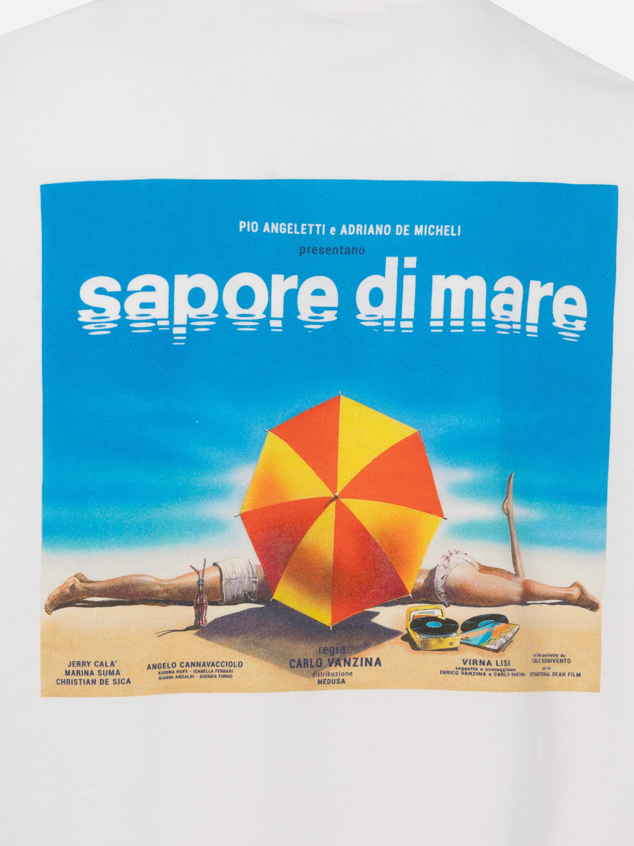 Cotton T-Shirt With Sapore Di Mare Film Logo Print |sapore Special Edition White
