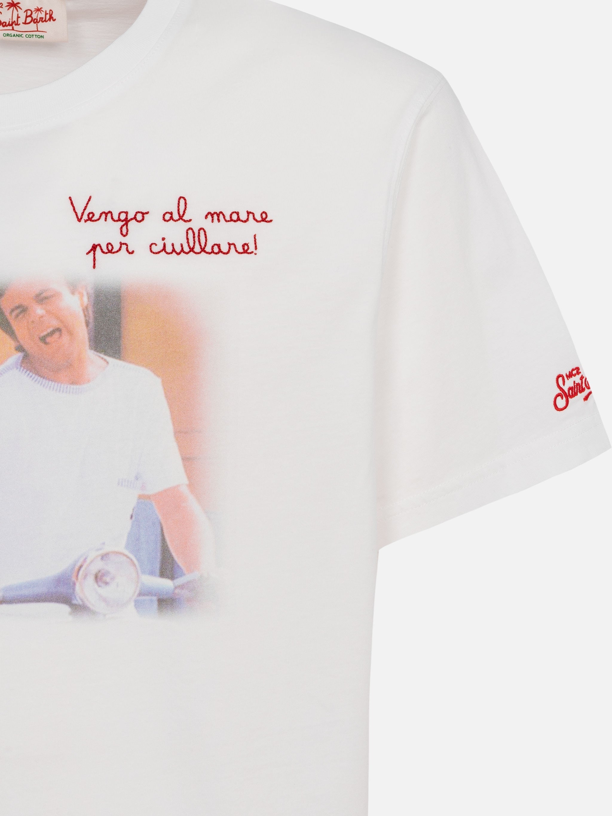 Cotton T-Shirt With Vado Al Mare Per Embroidery |sapore Di Special Edition White