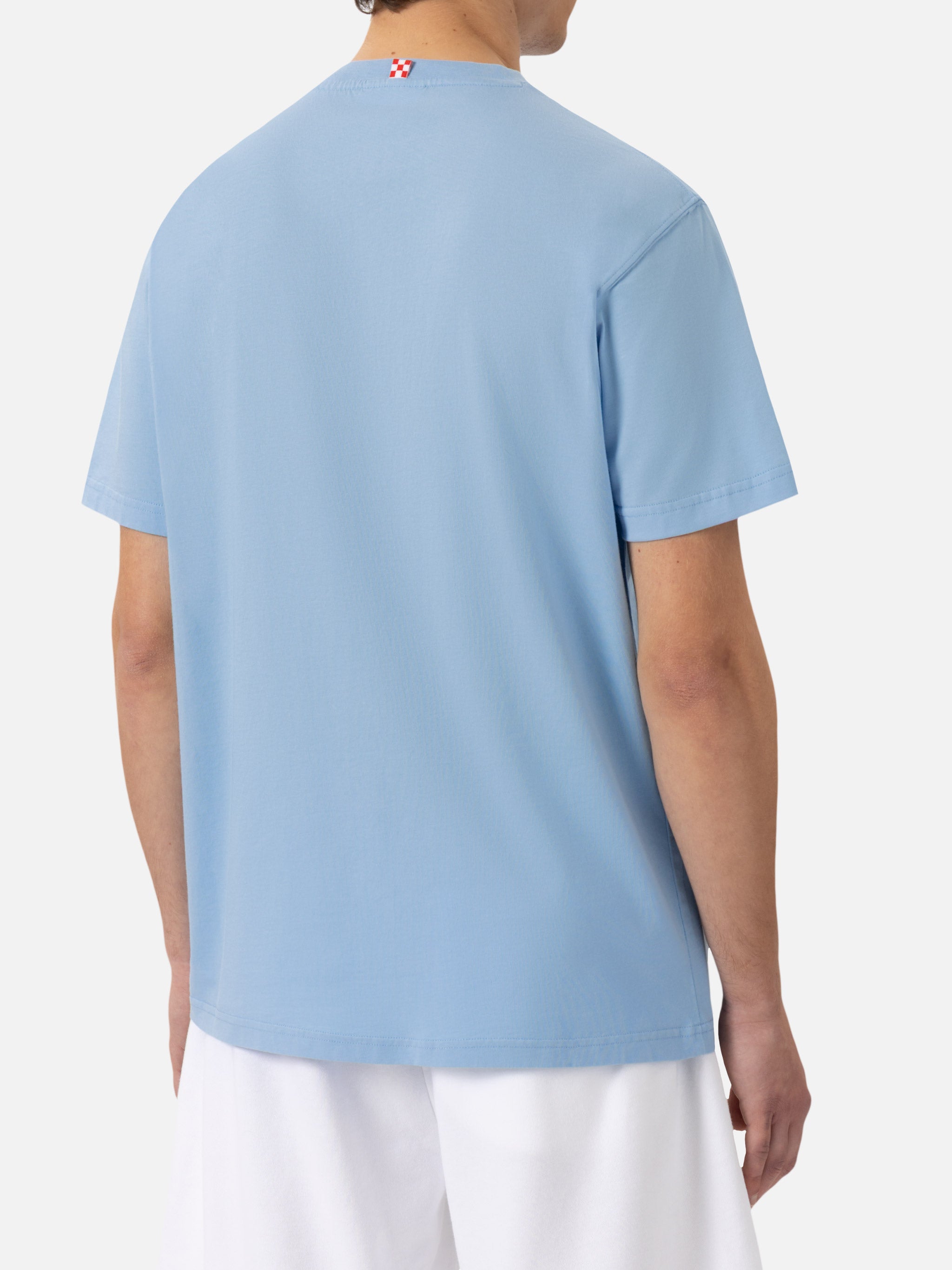 Cotton T-Shirt With Portofino Habituè Embroidery |portofino Dry Gin Special Edition Blue