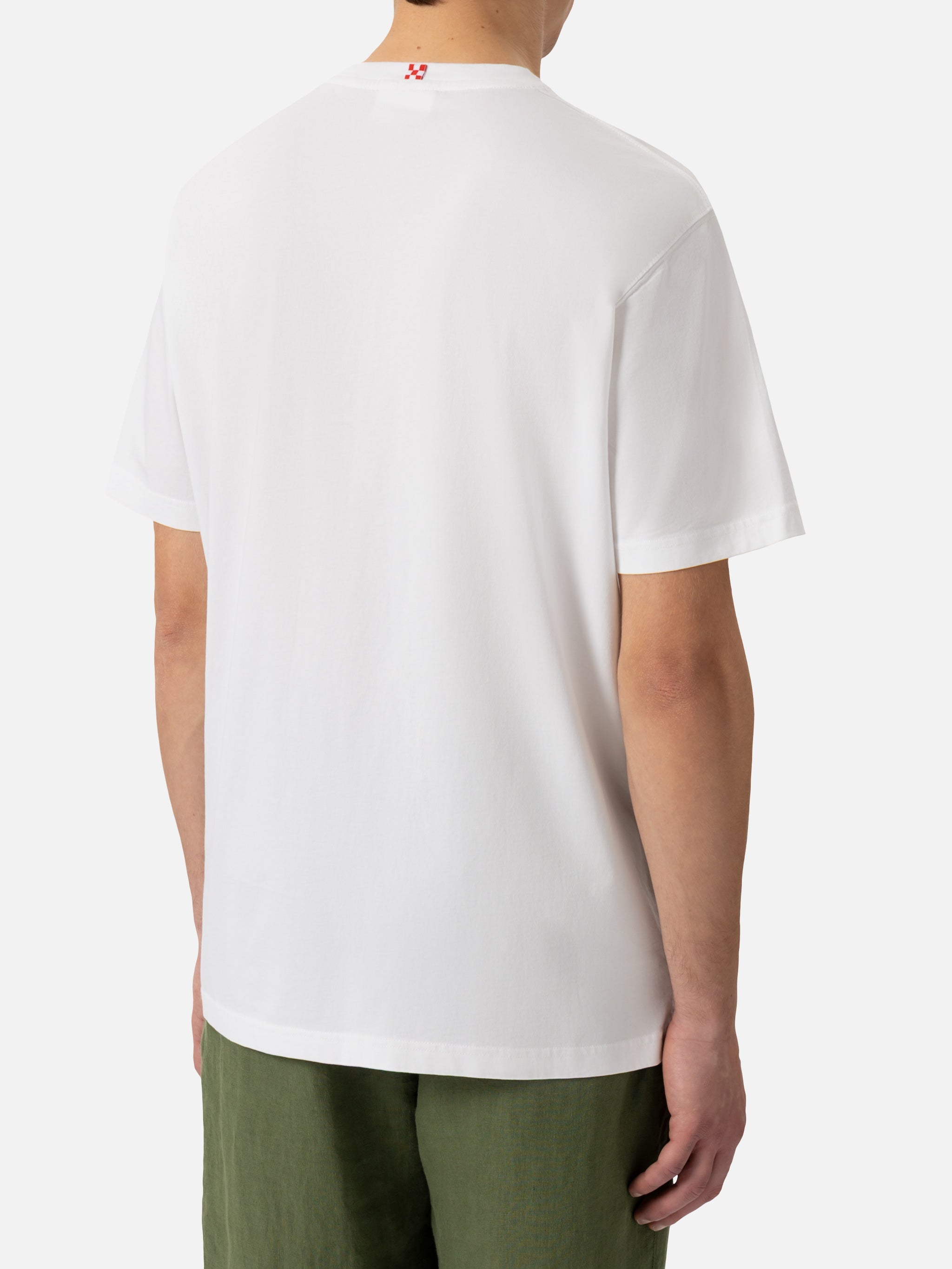 Cotton T-Shirt With Après Sun St. Barth Print White