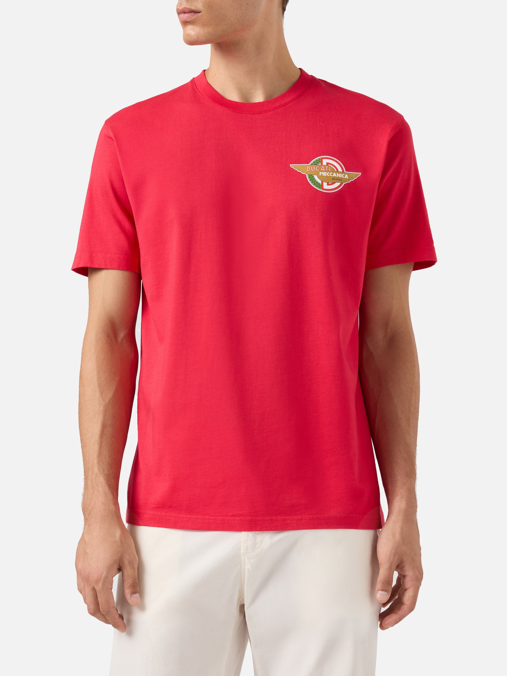 Cotton T-Shirt With Ducati Meccanica Logo Print | Motors® Special Edition Red