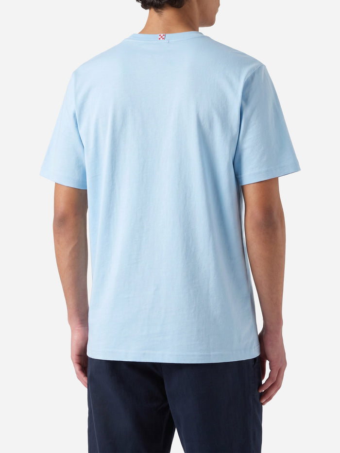 Light Blue Cotton T-Shirt With Lodola Print | Special Edition