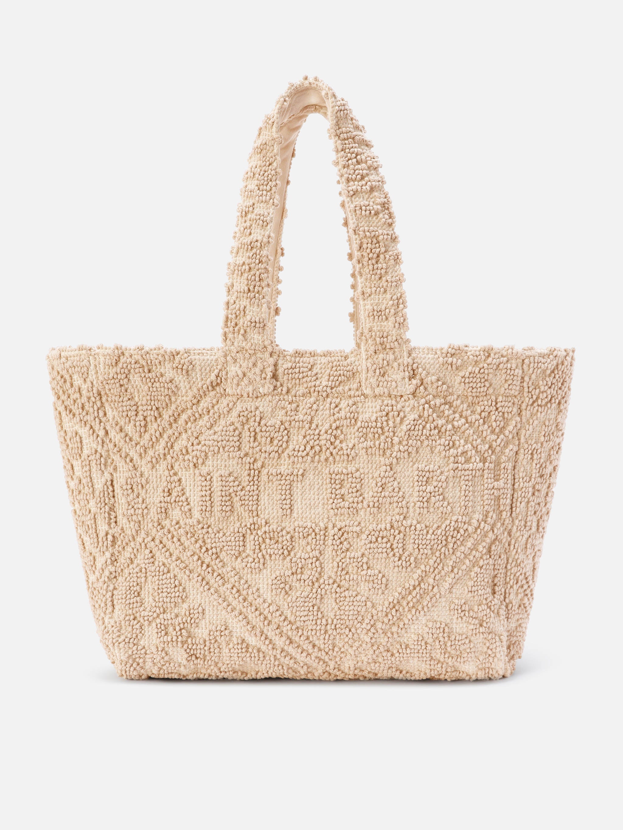 Cotton Tufting Bag With Raised Embroidery Brown