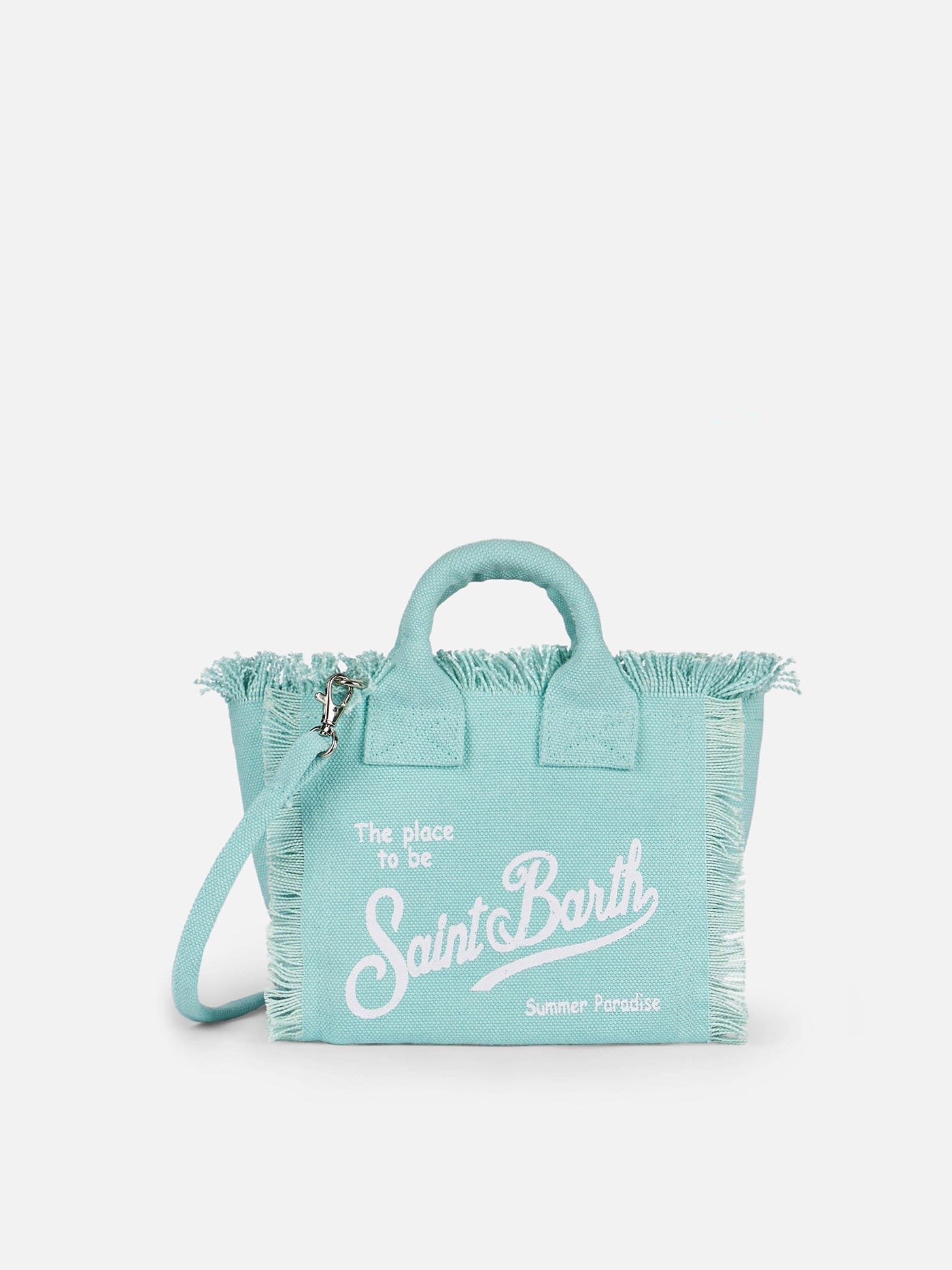 Water Green Cotton Canvas Mini Vanity Bag __single__