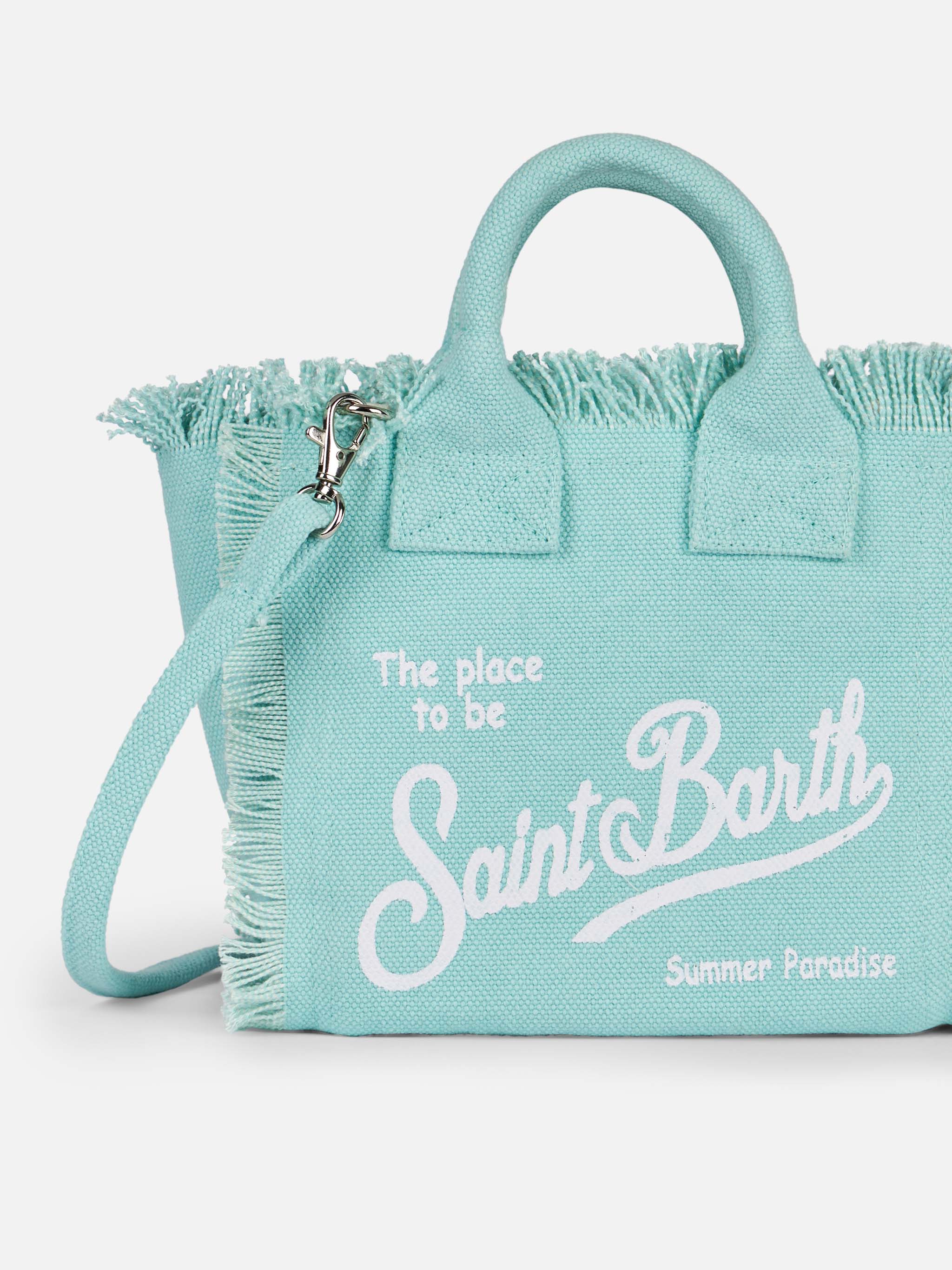 Water Green Cotton Canvas Mini Vanity Bag __single__
