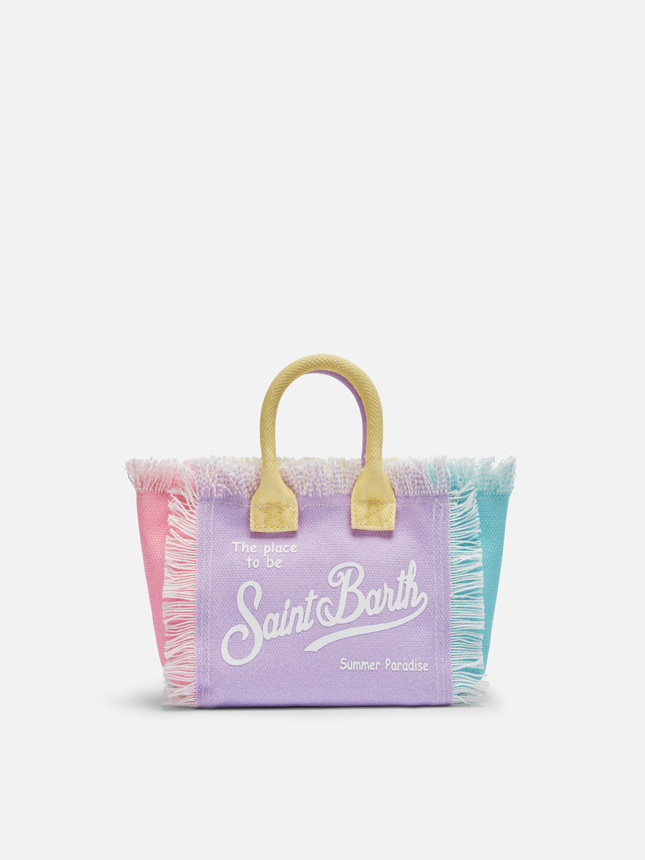 Color Block Cotton Canvas Mini Vanity Bag __single__